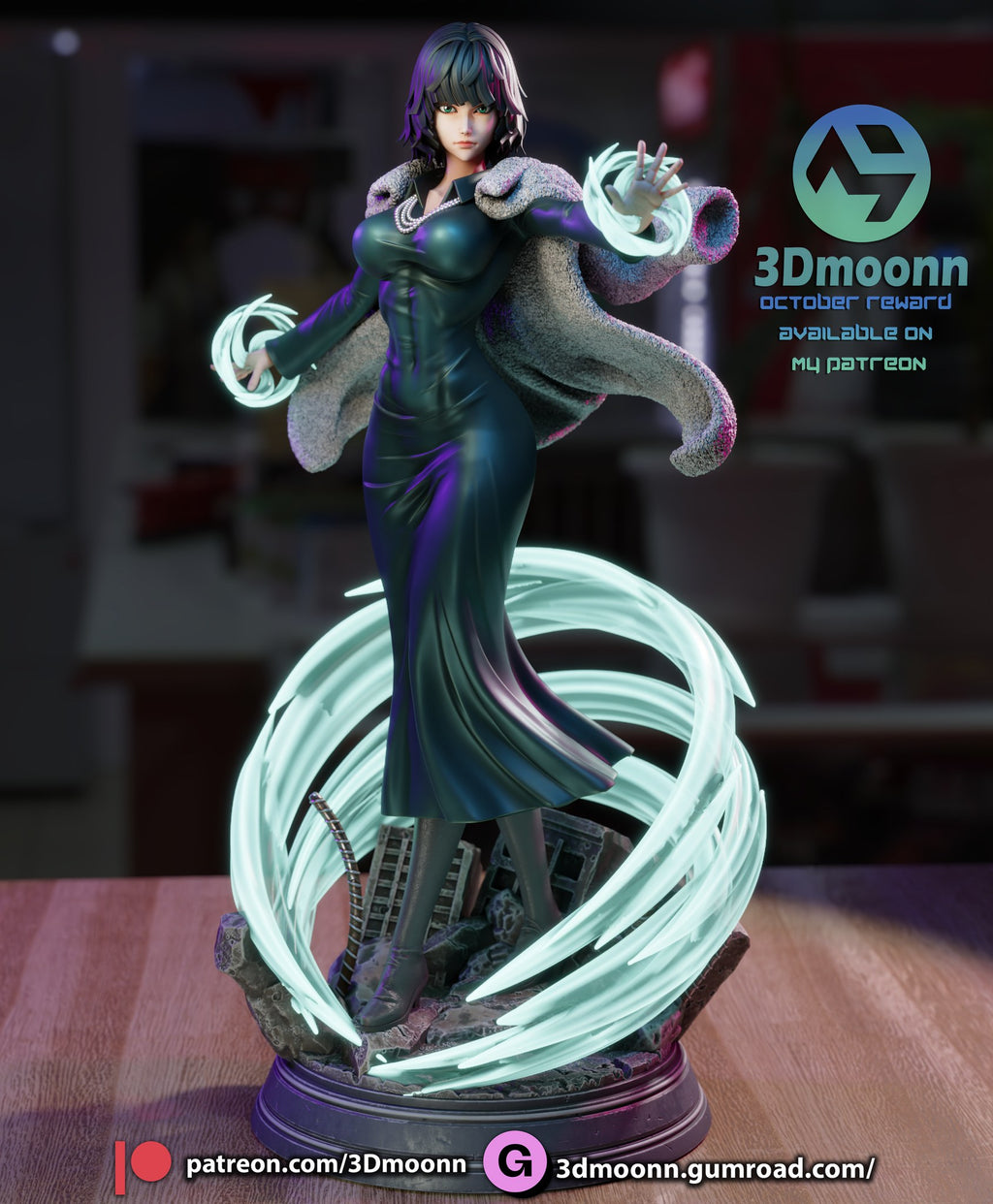 Fubuki One Punch Man resin figure by 3Dmoonn — studio preview