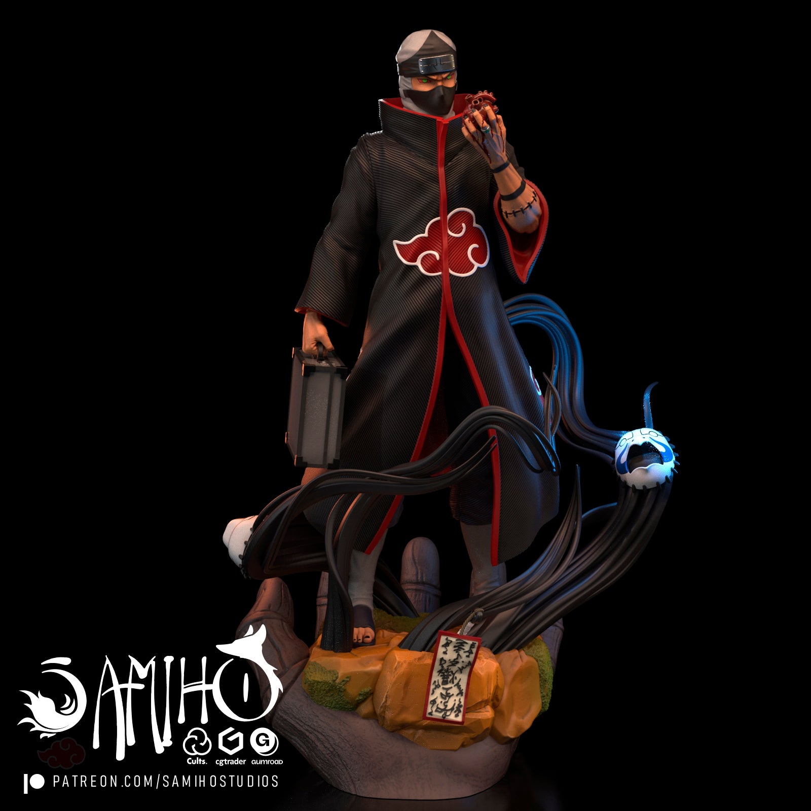 Kakuzu Naruto resin figure by Samiho Studios — studio preview