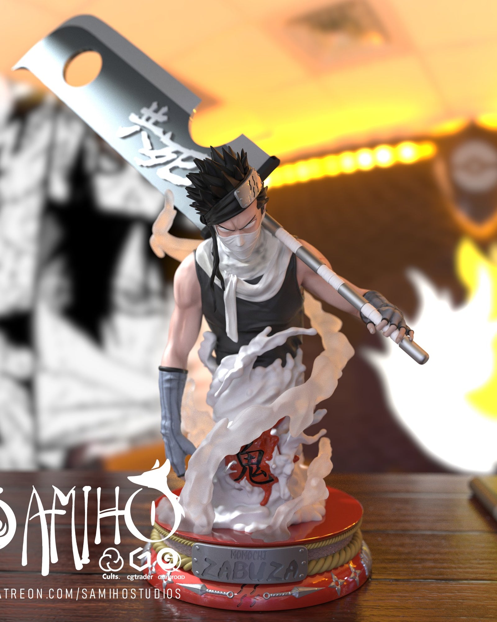 Zabuza Momochi Naruto resin figure by Samiho Studios — studio preview