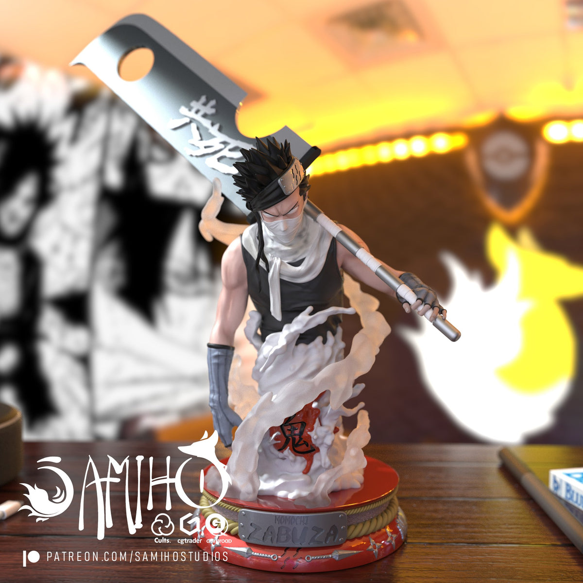 Zabuza Momochi Naruto resin figure by Samiho Studios — studio preview