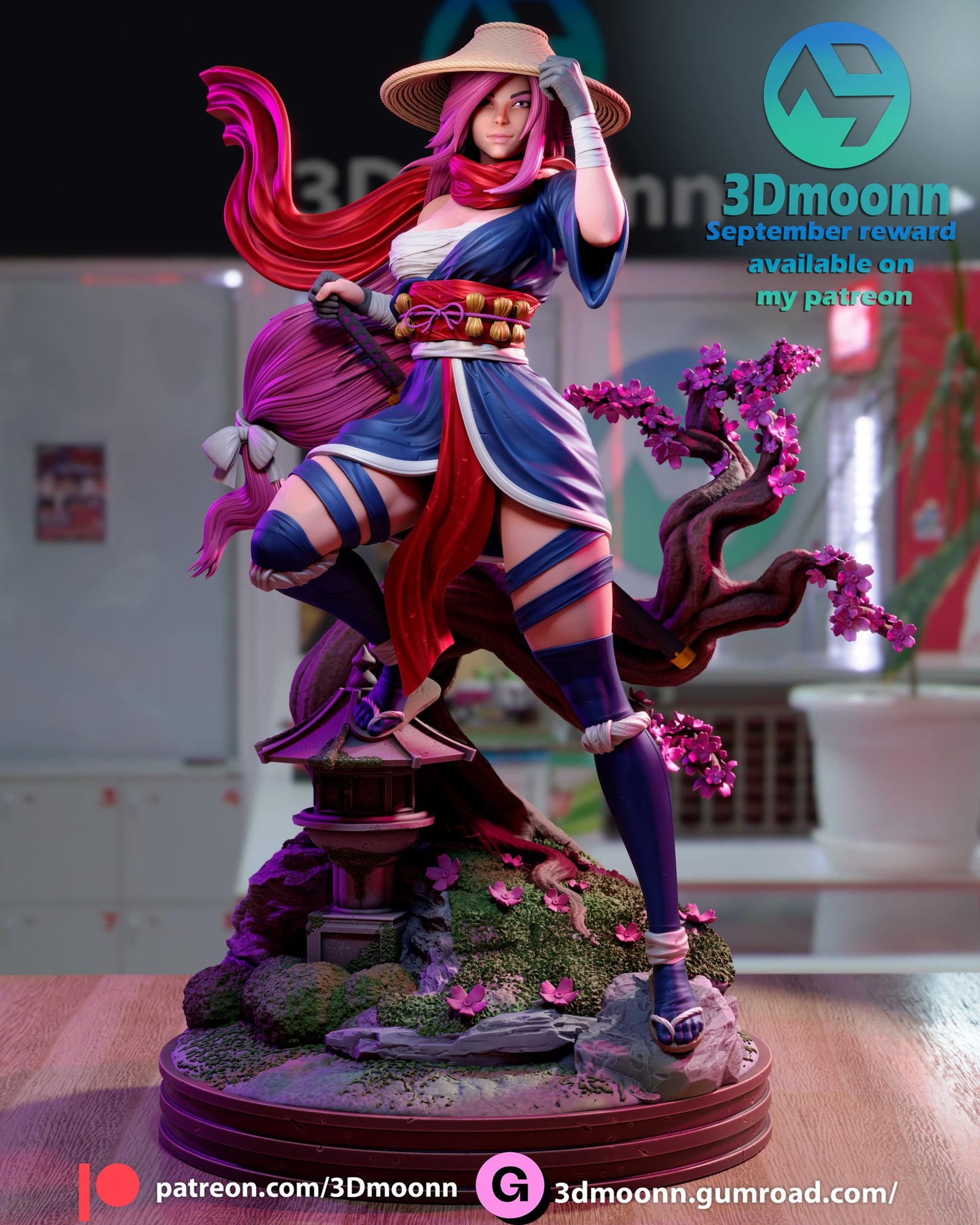 Psylocke Marvel resin figure by 3Dmoonn — studio preview