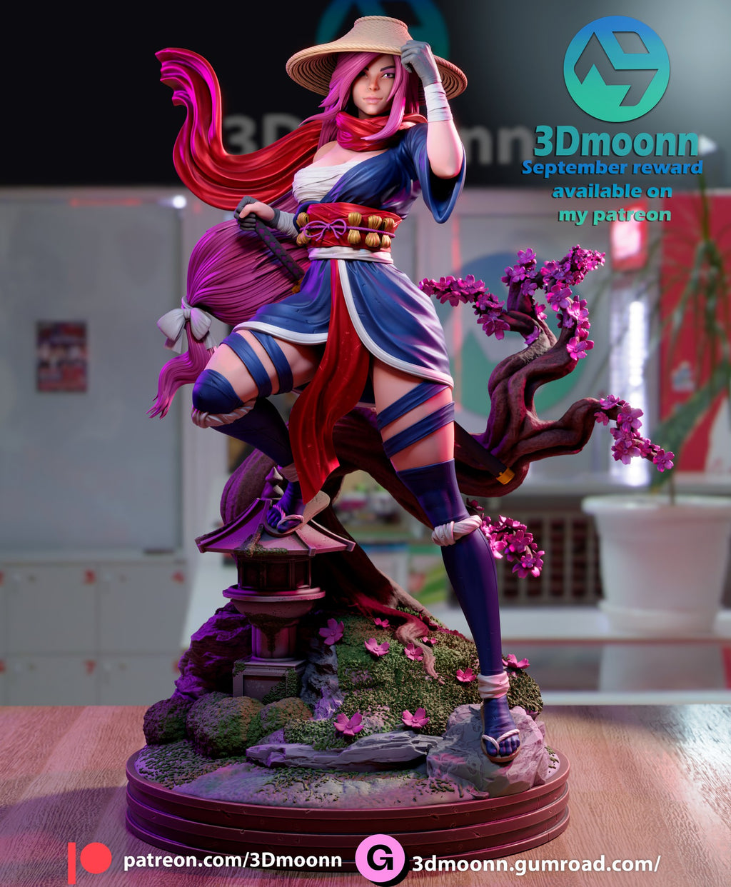 Psylocke Marvel resin figure by 3Dmoonn — studio preview