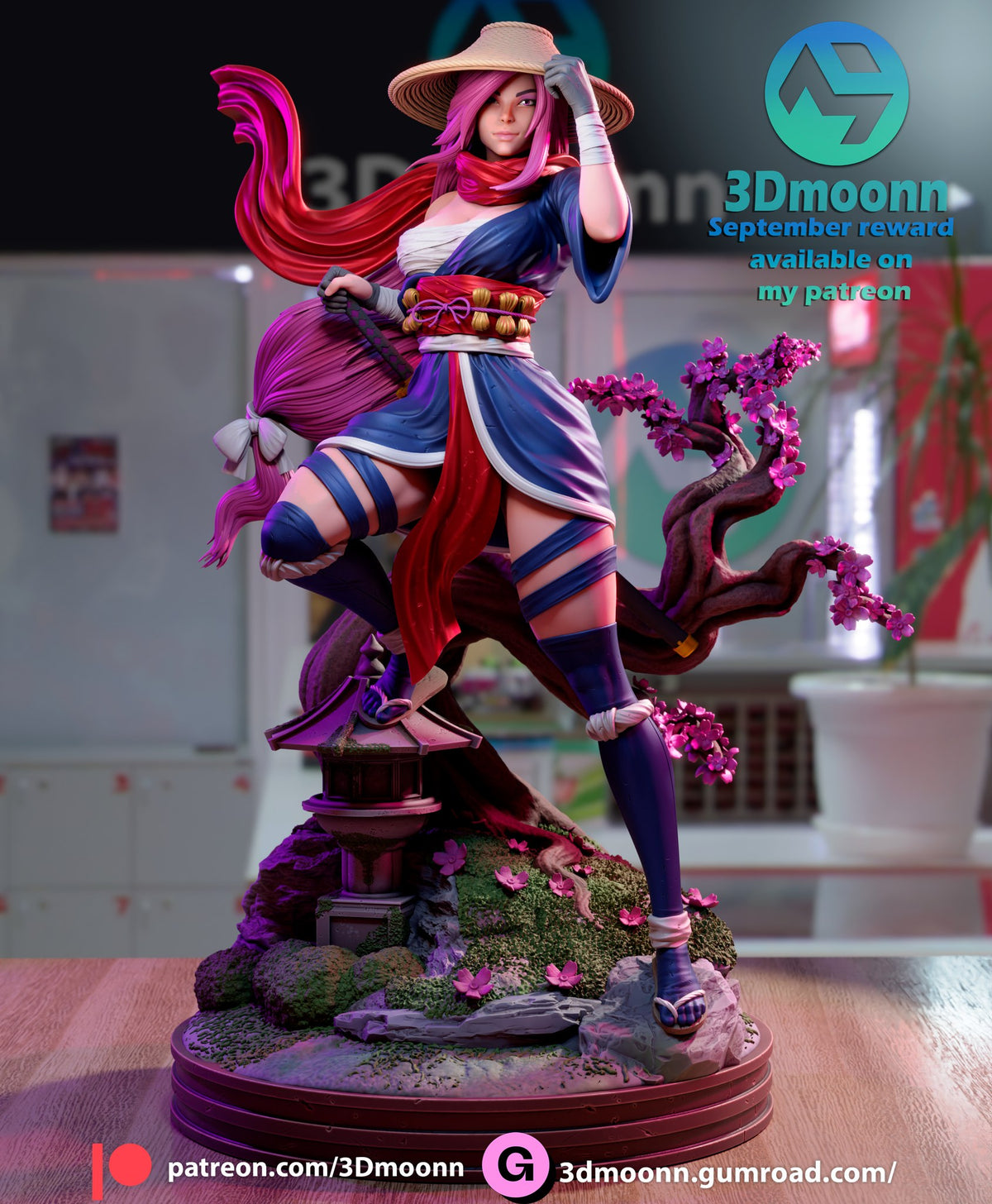 Psylocke Marvel resin figure by 3Dmoonn — studio preview