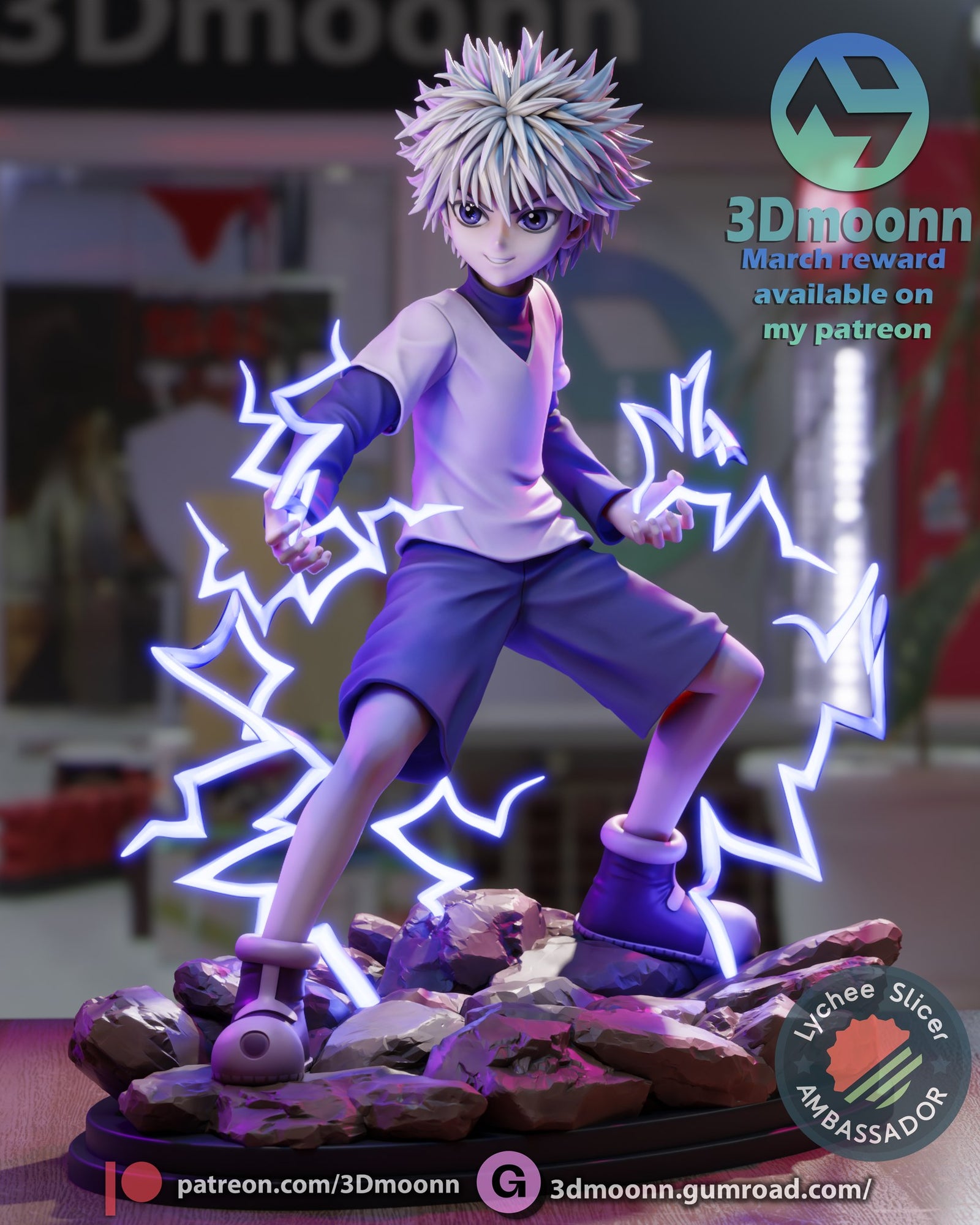 Killua Zoldyck Hunter x Hunter resin figure by 3Dmoonn — studio preview