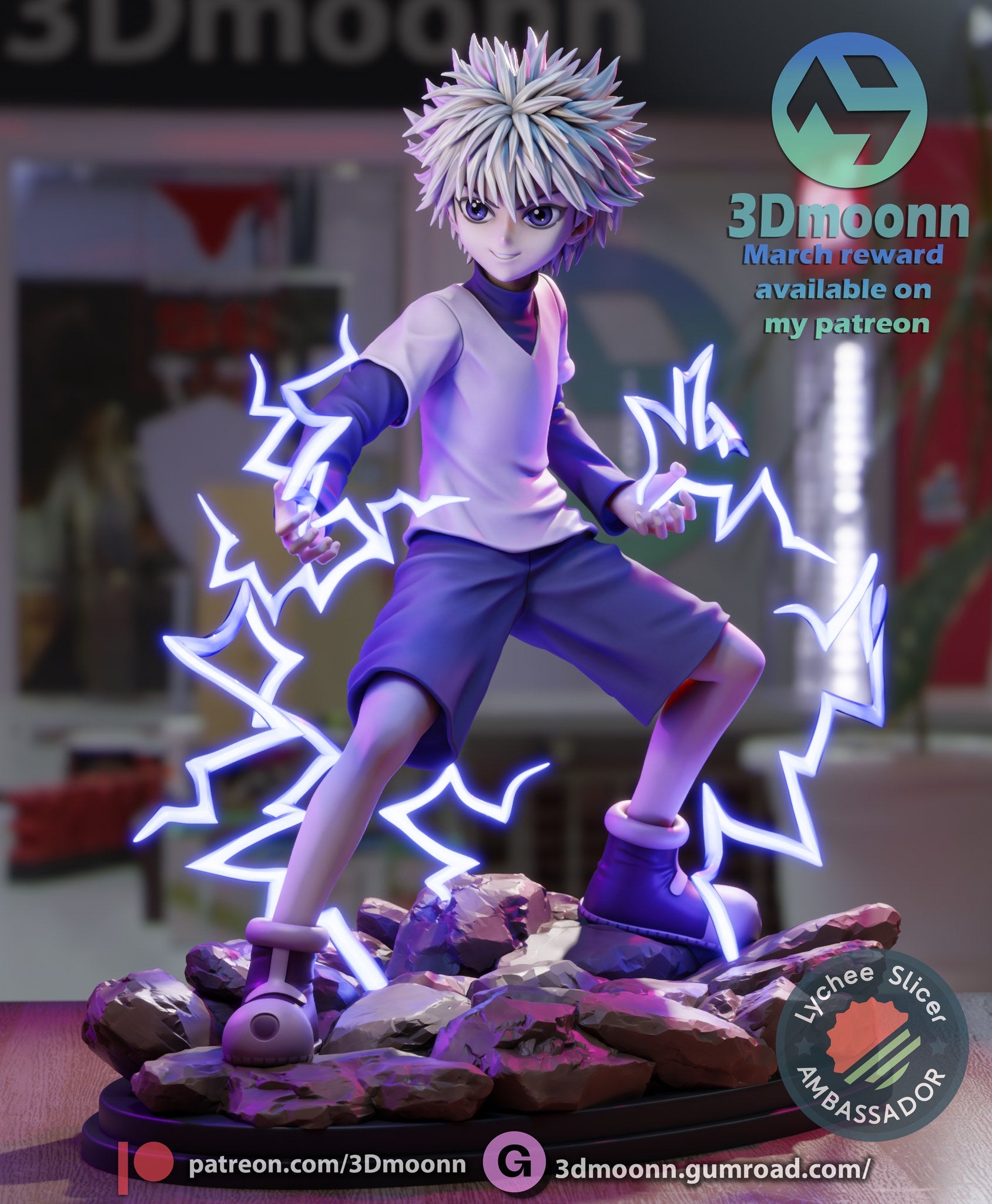 Killua Zoldyck Hunter x Hunter resin figure by 3Dmoonn — studio preview