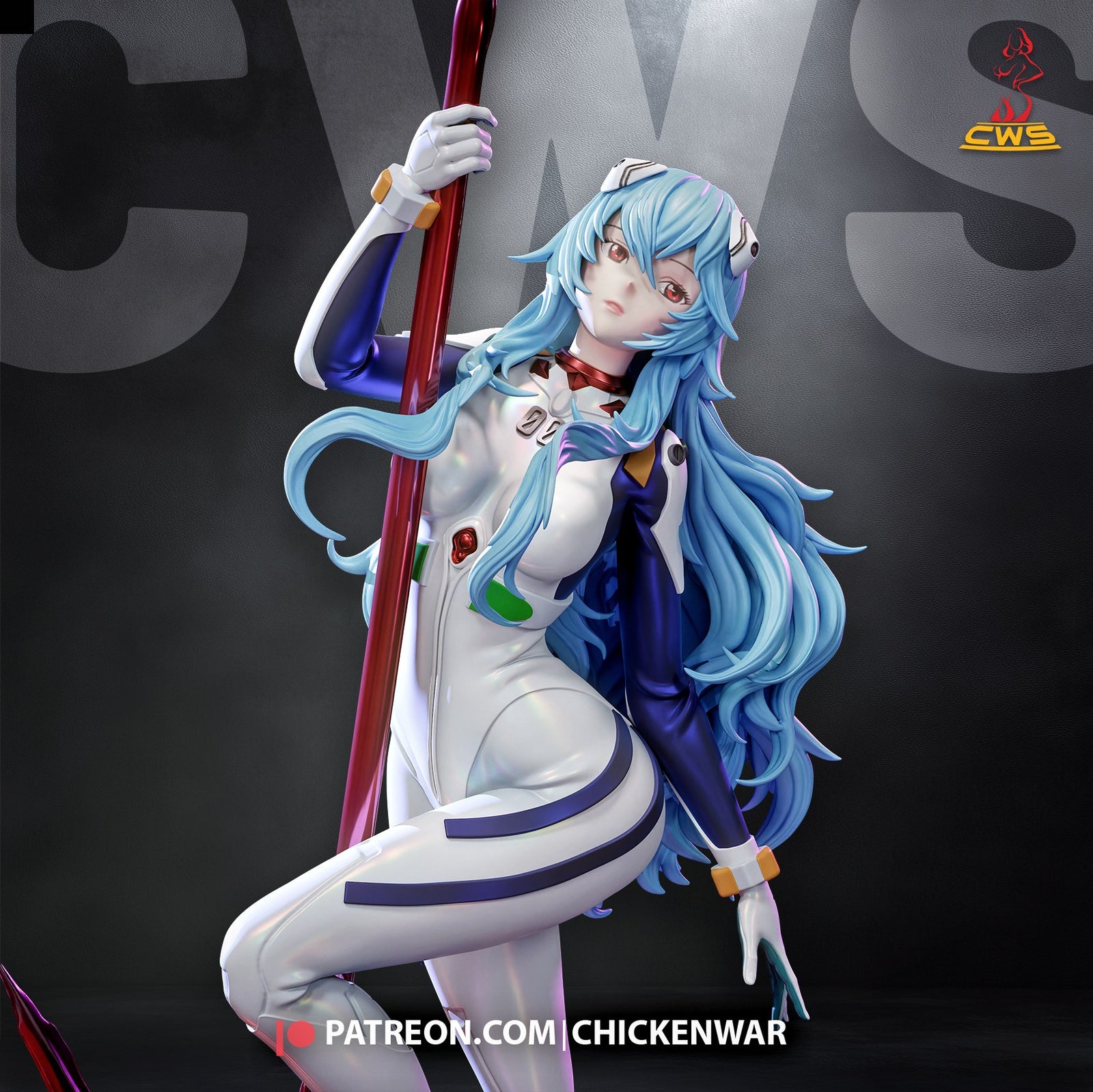 Rei Ayanami (Evangelion) resin figure by CW Studio — studio render 2