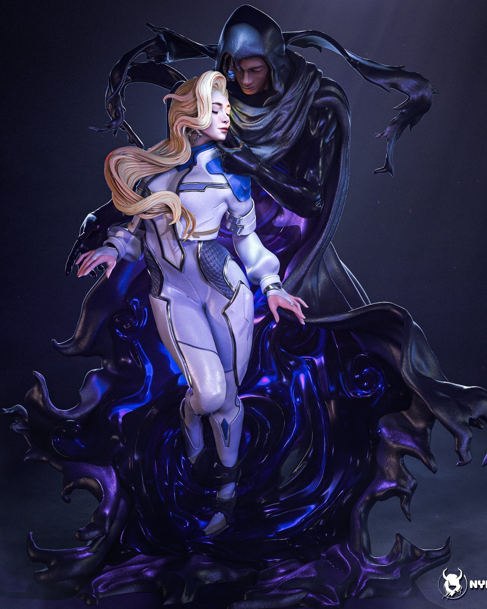 Cloak and Dagger (Marvel) resin figure by Nympha — studio render 1