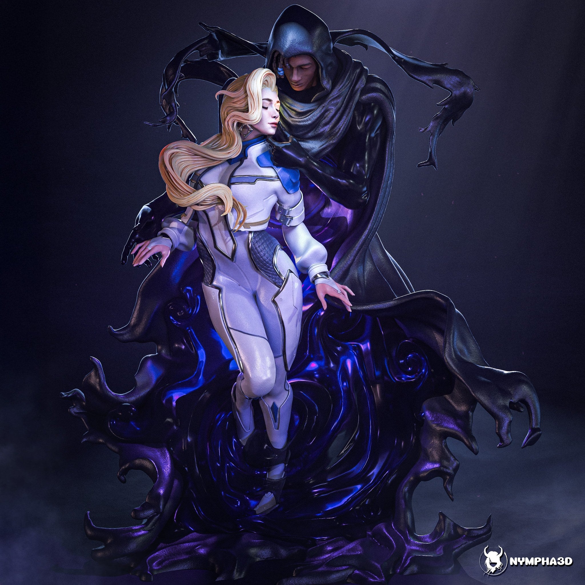 Cloak and Dagger (Marvel) resin figure by Nympha — studio render 1
