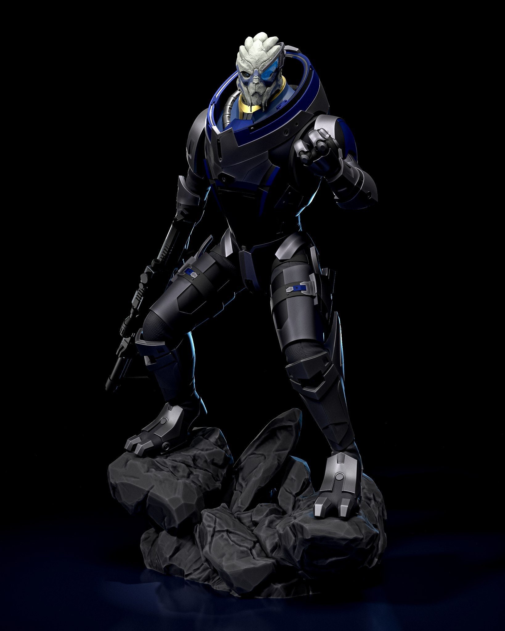 Garrus Vakarian (Mass Effect) resin figure by h3LLcreator — studio render 1