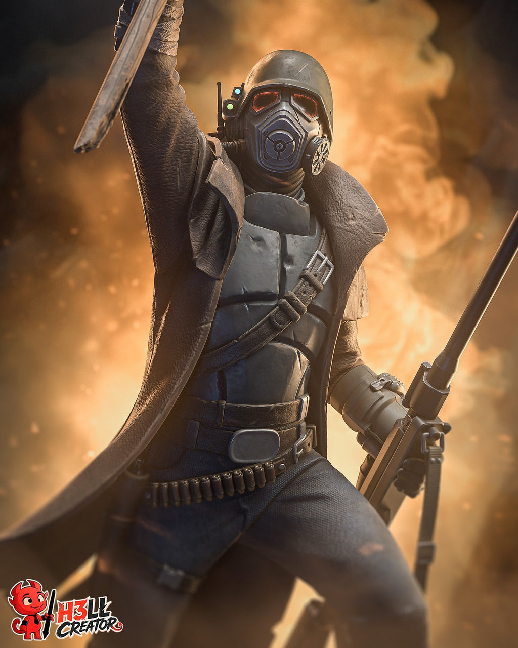 NCR Ranger (Fallout) resin figure by h3LLcreator — studio render 1