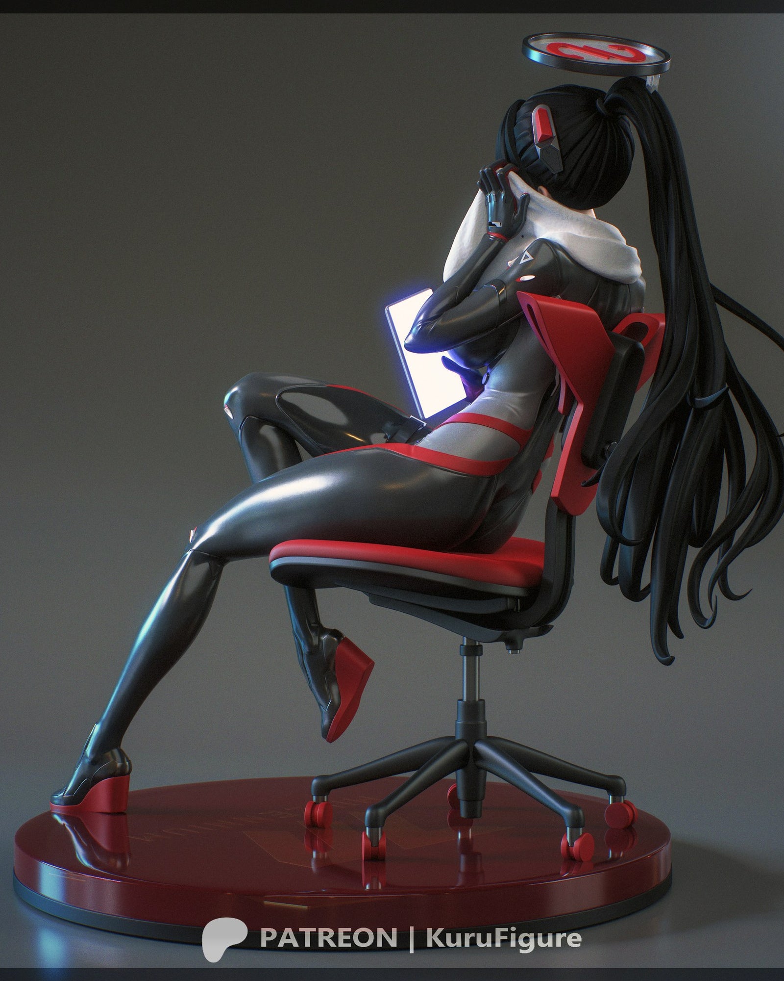 Rio Tsukatsuki (Blue Archive) resin figure by Kuru Figures — studio render 3