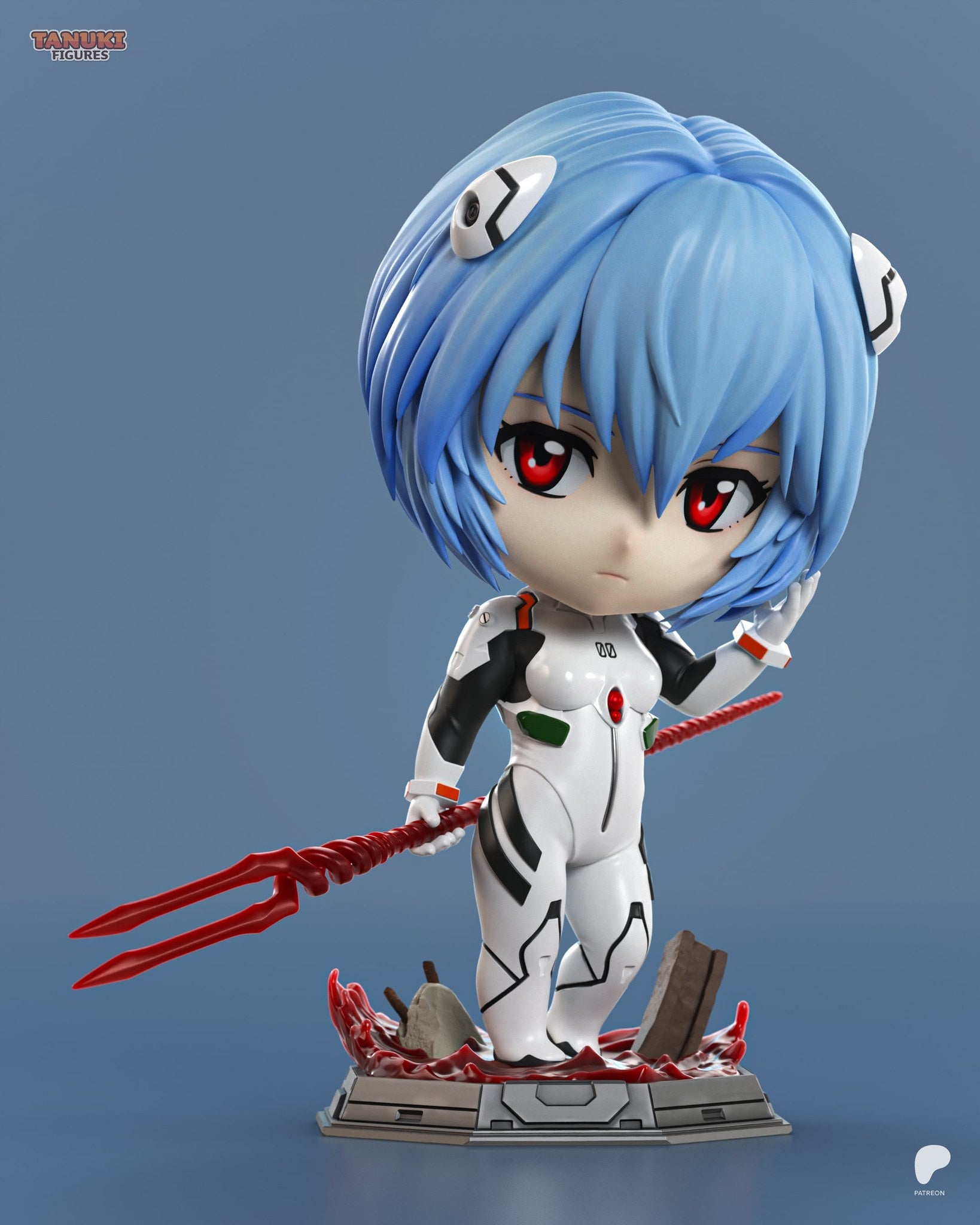 Rei Ayanami (Evangelion) resin figure by Tanuki Figures — studio render 1