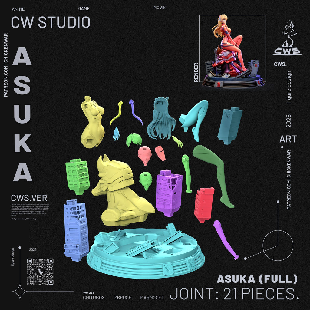 Asuka Langley (Evangelion) resin figure by CW Studio — studio render 11