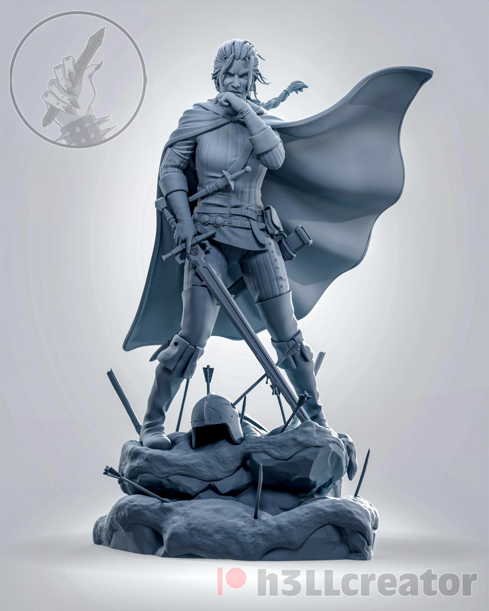 Queen Meve (The Witcher) resin figure by h3LLcreator — studio render 4
