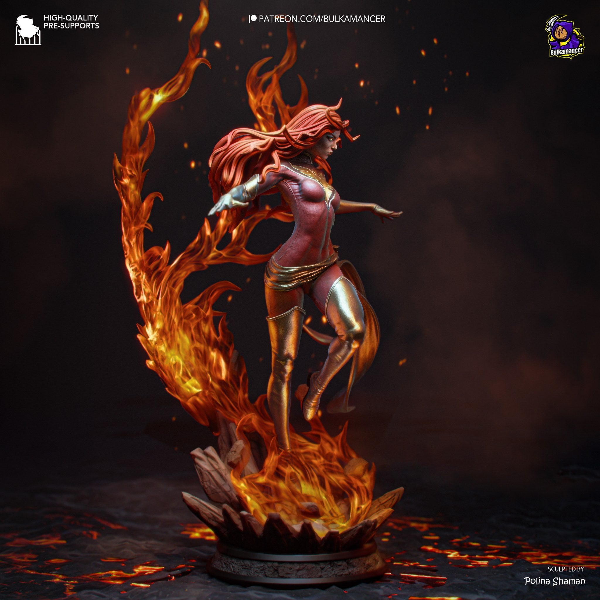 Jean Grey (Marvel) resin figure by Bulkamancer — studio render 7