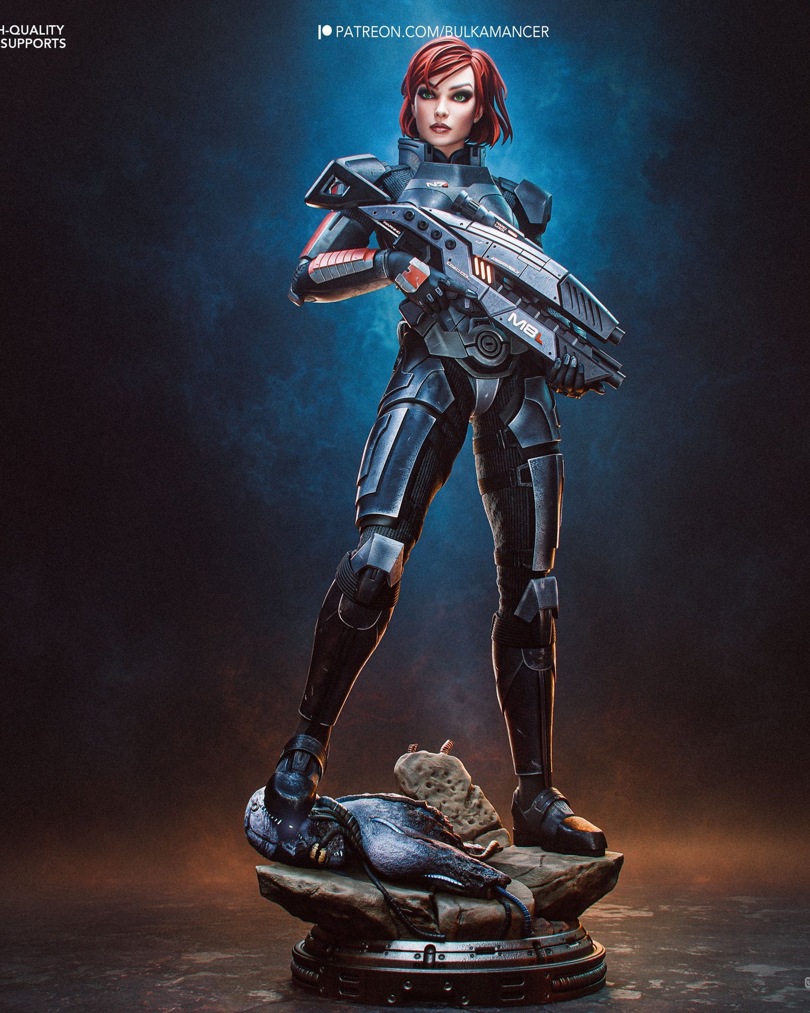 Jane Shepard (Mass Effect) resin figure by Bulkamancer — studio render 3