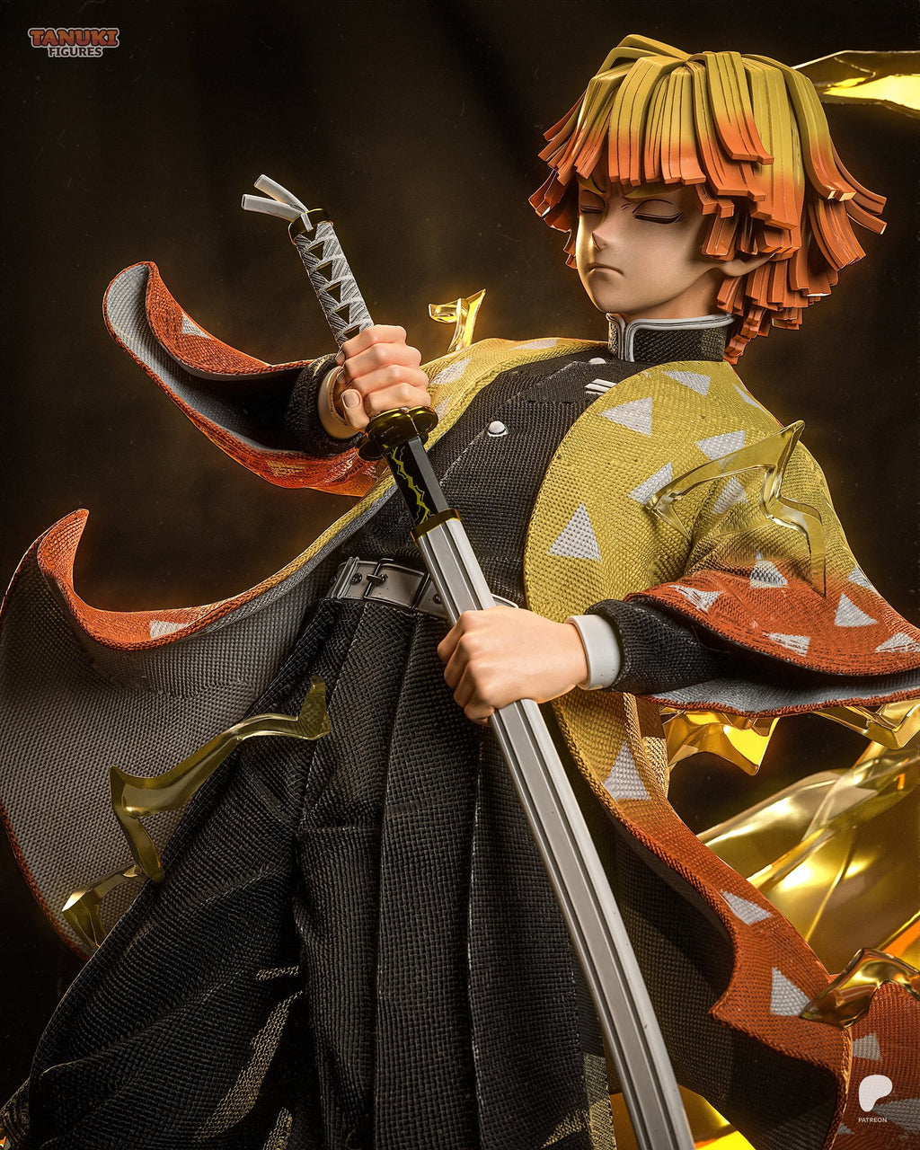 Zenitsu Agatsuma (Demon Slayer) resin figure by Tanuki Figures — studio render 3