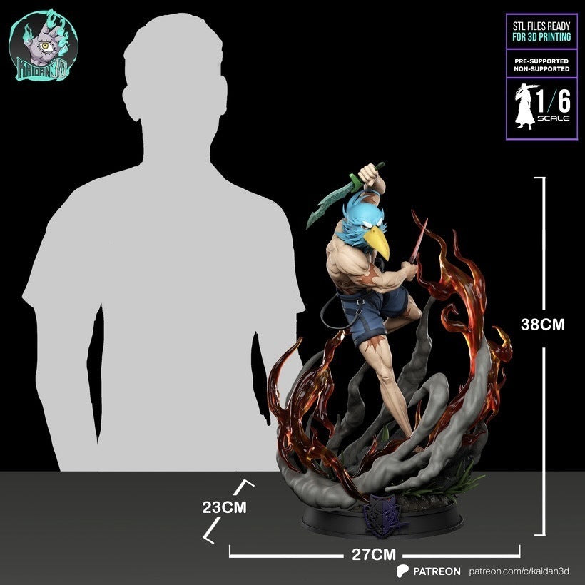 Sunraku (Shangri-La Frontier) resin figure by Kaidan 3D — studio render 7