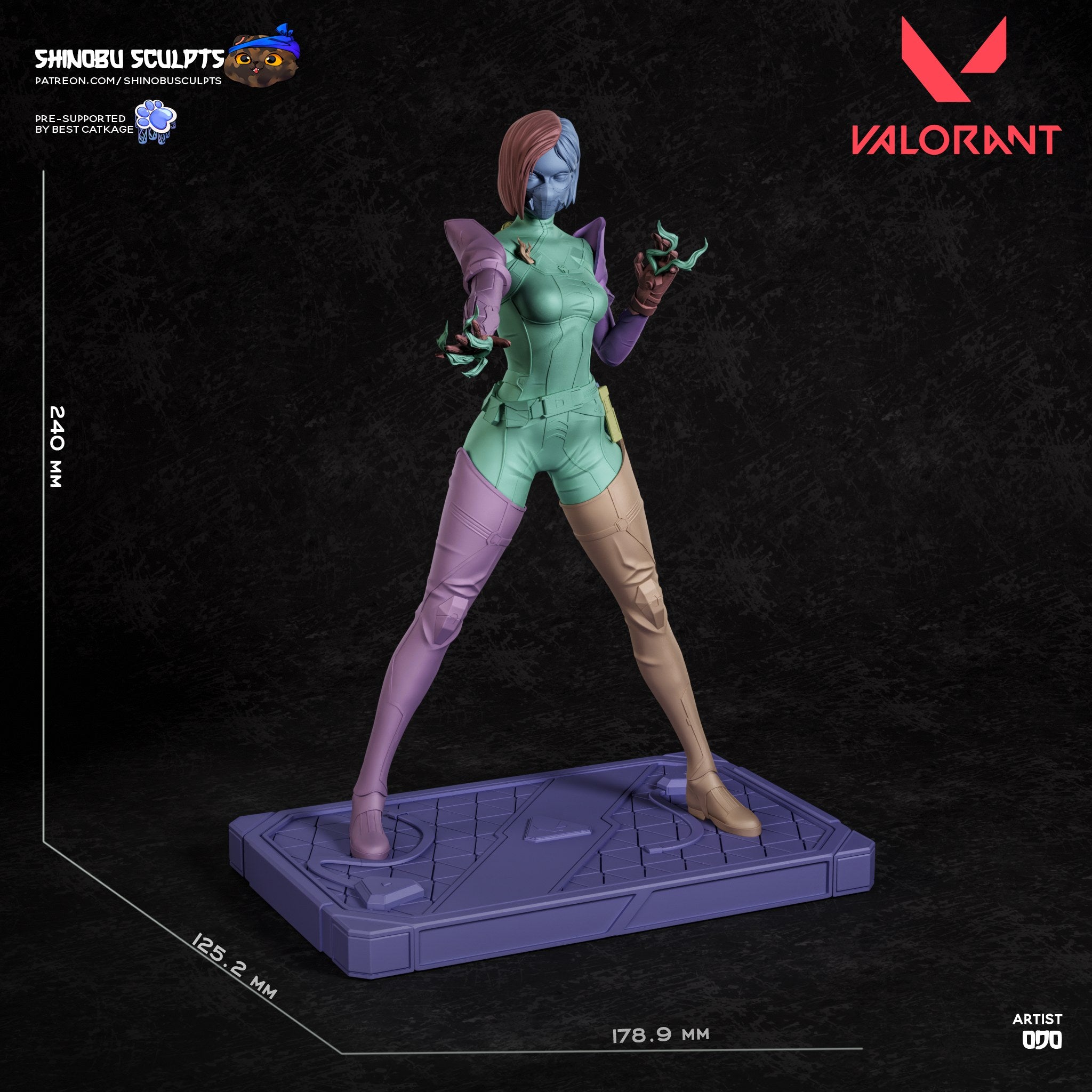 Viper (Valorant) resin figure by Shinobu Sculpts — studio render 8