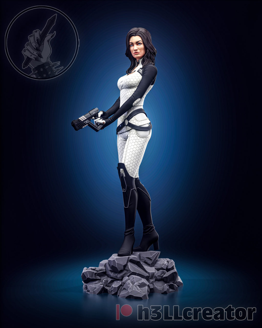 Miranda Lawson (Mass Effect) resin figure by h3LLcreator — studio render 2