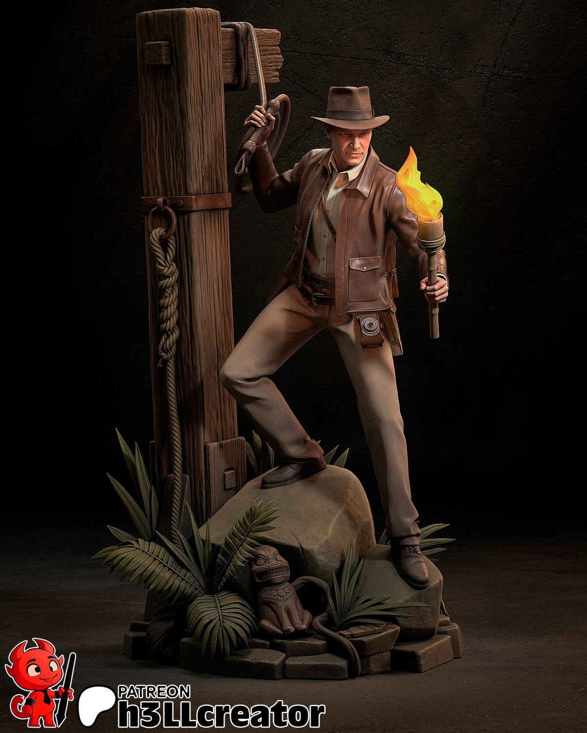 Indiana Jones (Indiana Jones) resin figure by h3LLcreator — studio render 3