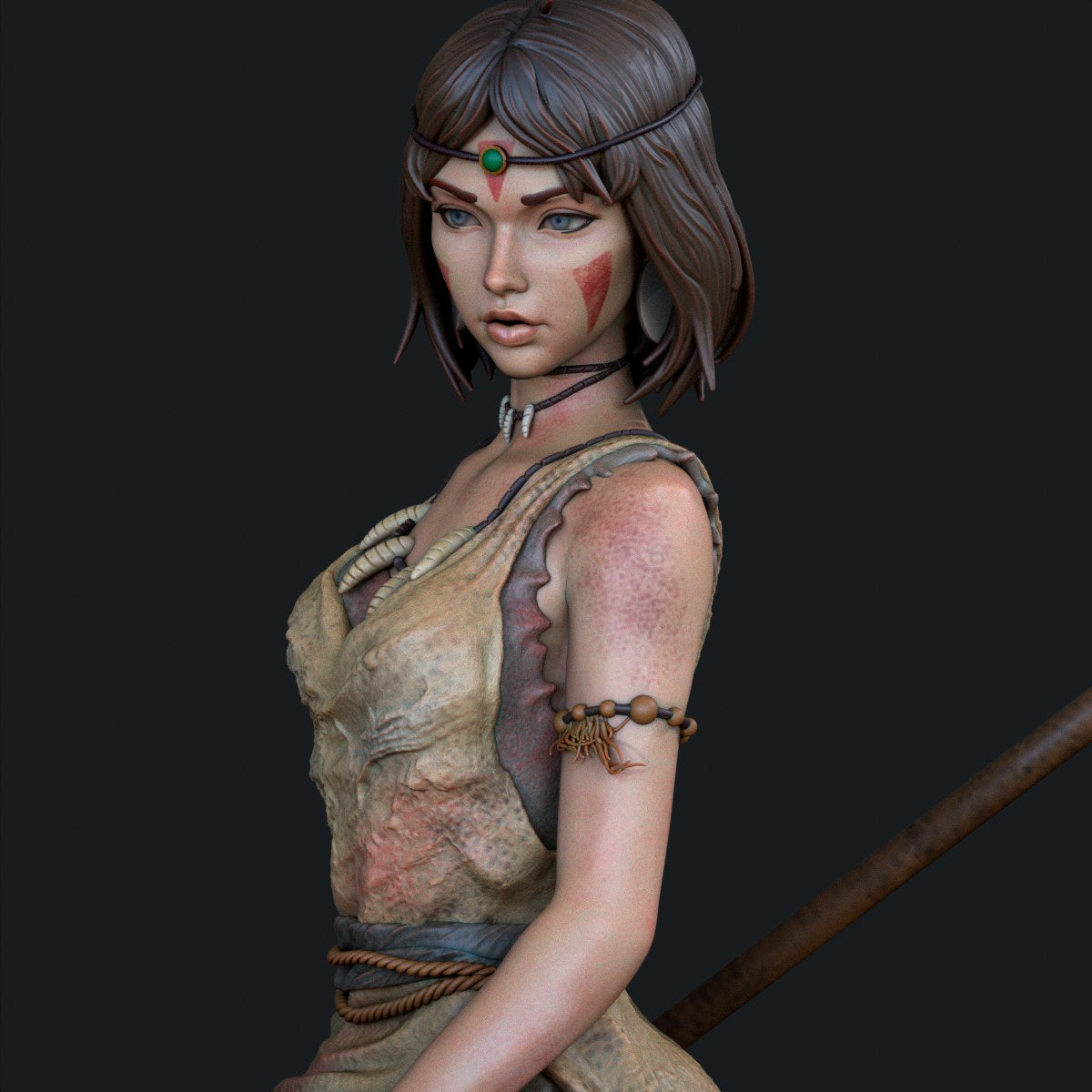 San (Princess Mononoke) resin figure by CA 3D Studios — studio render 7