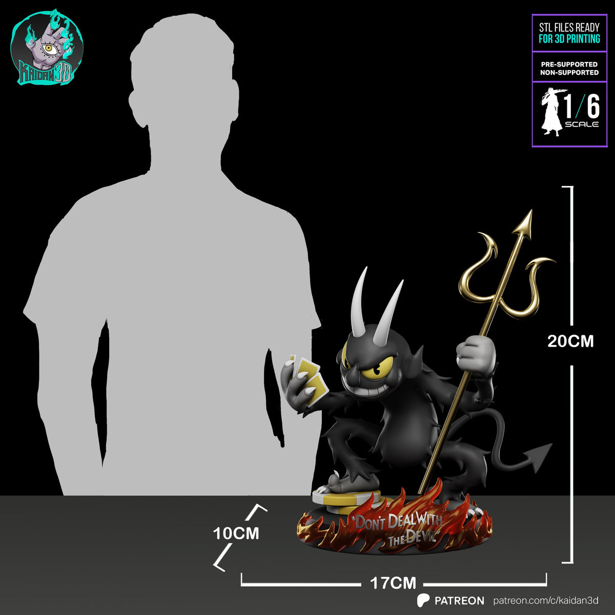 The Devil (Cuphead) resin figure by Kaidan 3D — studio render 6