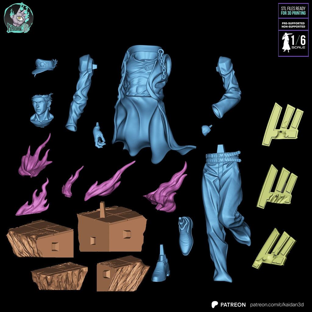 Jotaro Kujo and Dio Brando (Jojo's Bizarre Adventure) resin figure by Kaidan 3D — studio render 6
