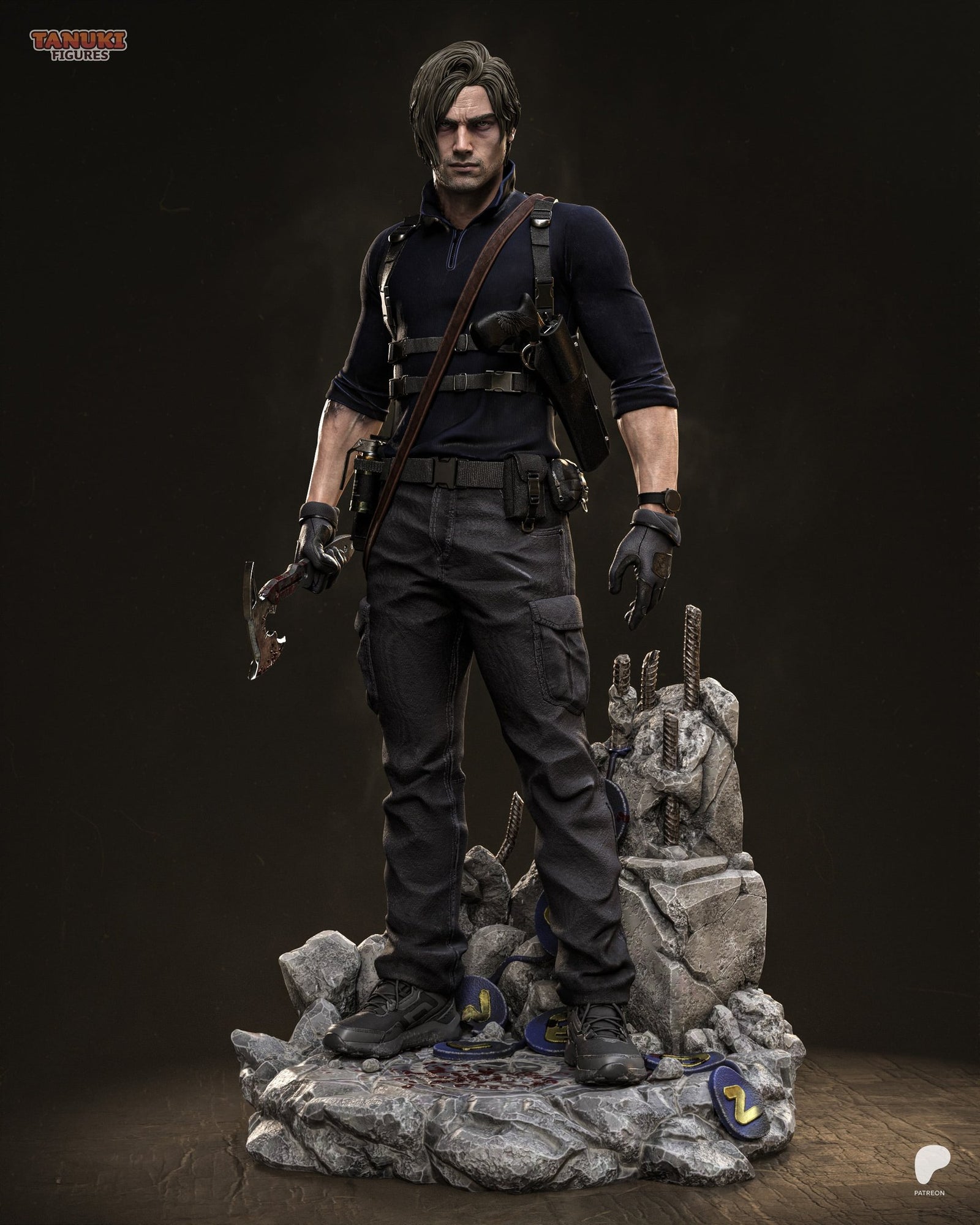 Leon S. Kennedy (Resident Evil) resin figure by Tanuki Figures — studio render 2