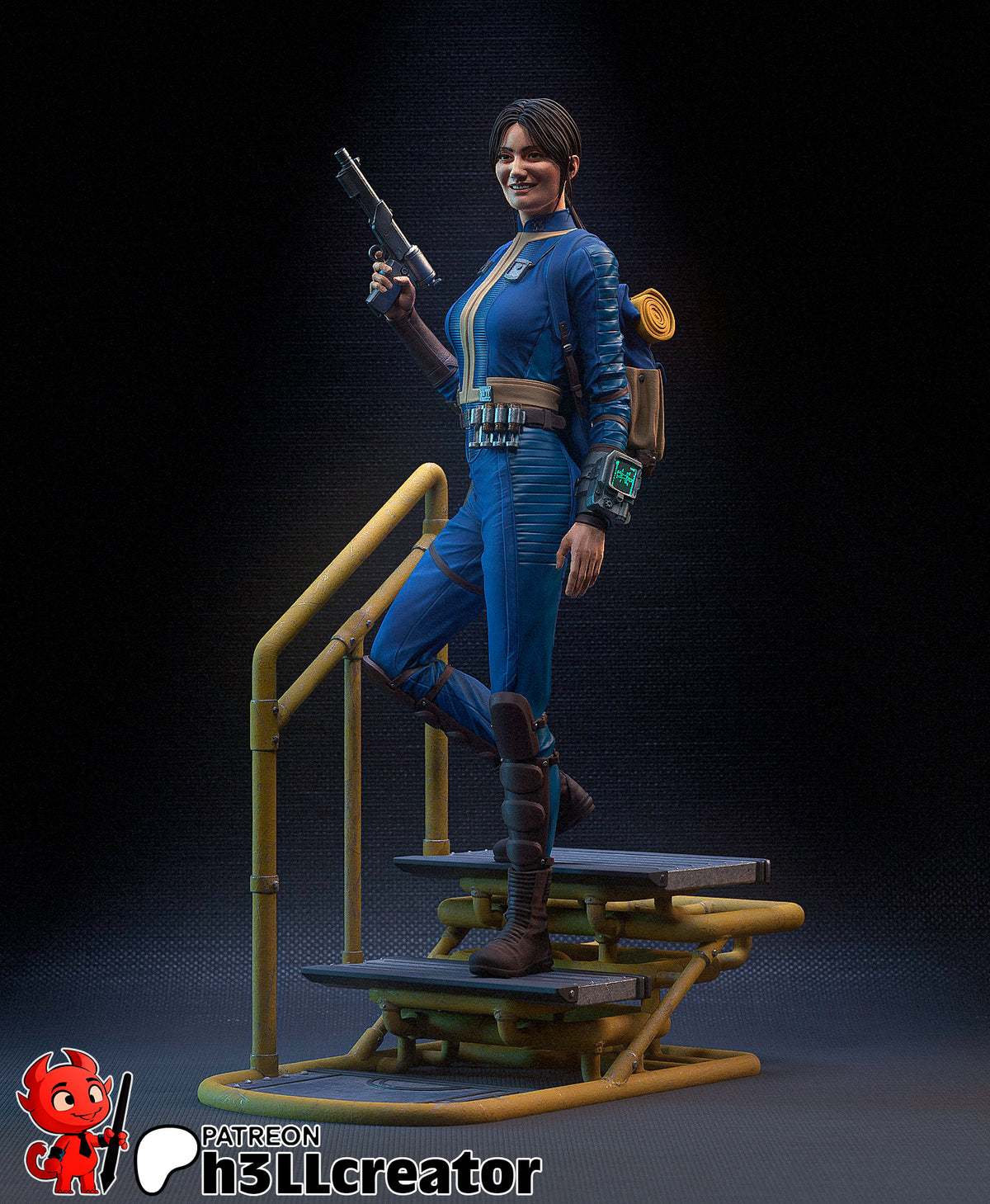 Lucy MacLean (Fallout) resin figure by h3LLcreator — studio render 2