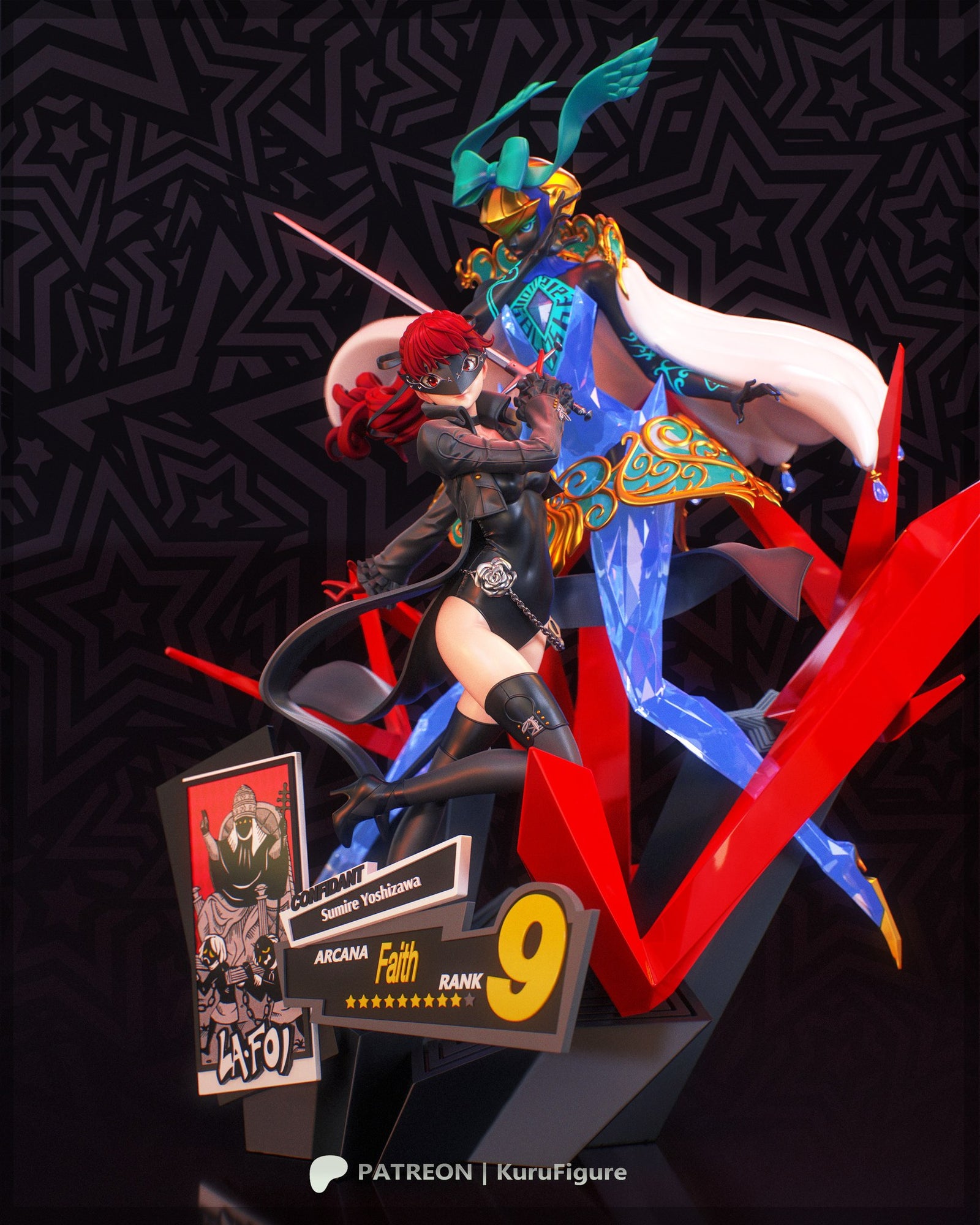 Sumire Yoshizawa (Persona 5) resin figure by Kuru Figures — studio render 3