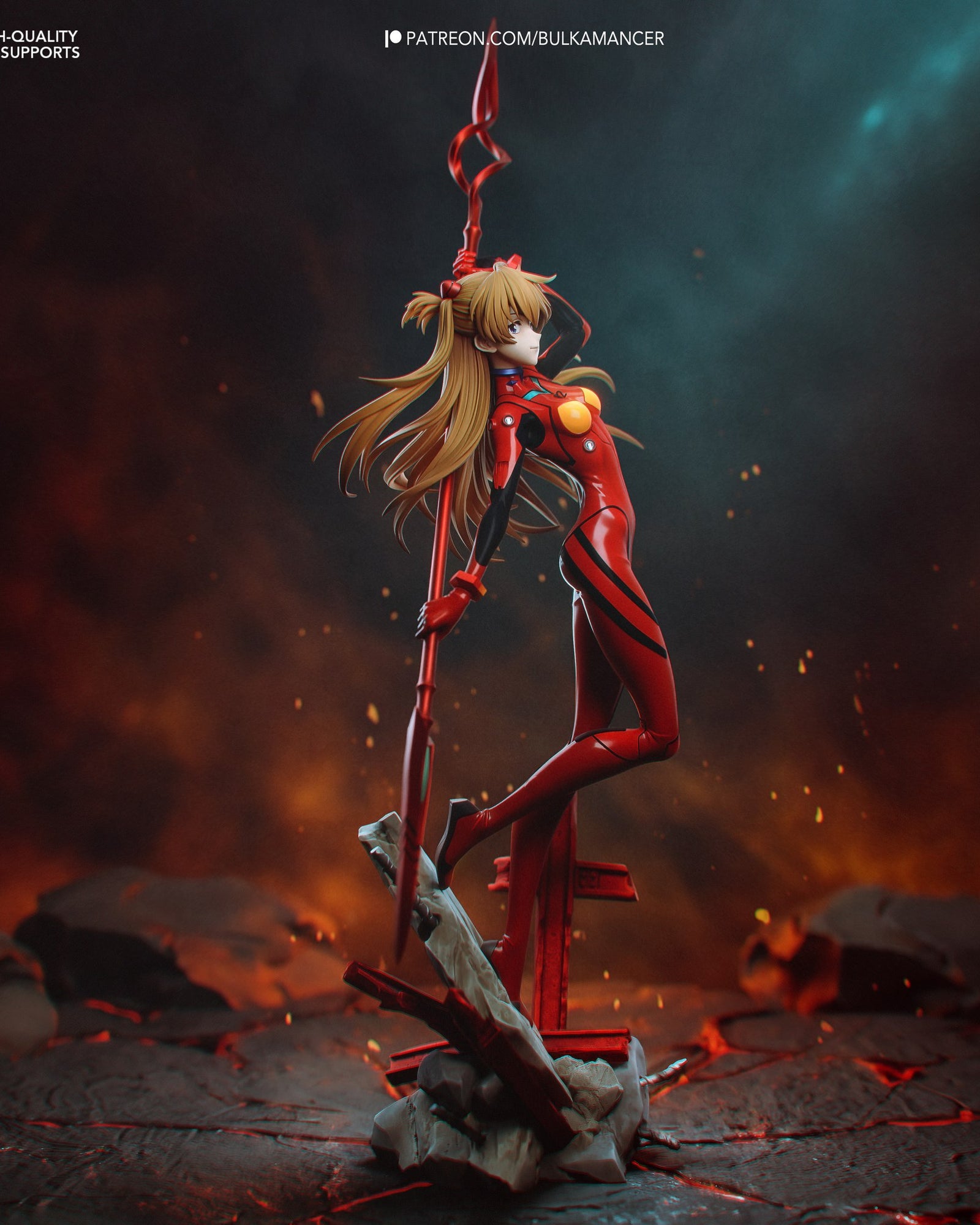 Asuka Langley (Evangelion) resin figure by Bulkamancer — studio render 3
