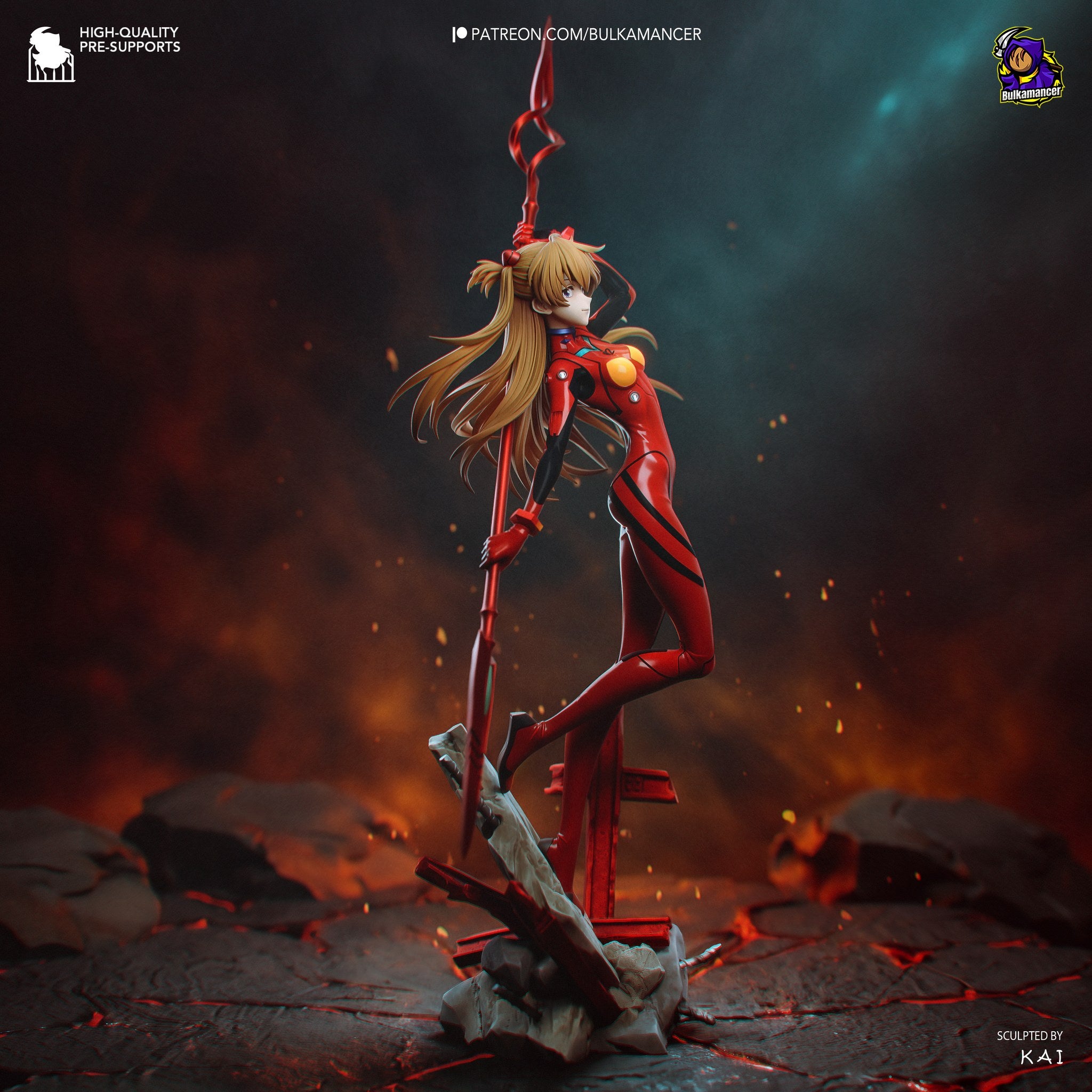 Asuka Langley (Evangelion) resin figure by Bulkamancer — studio render 3