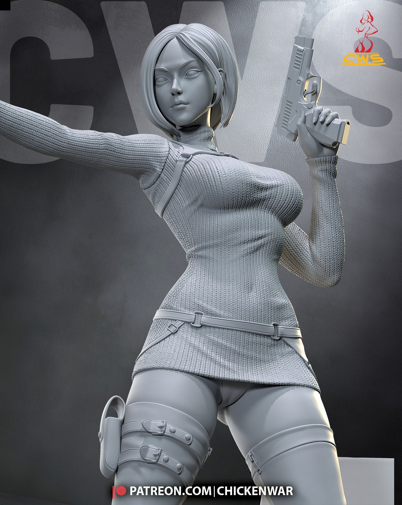 Ada Wong (Resident Evil) resin figure by CW Studio — studio render 7