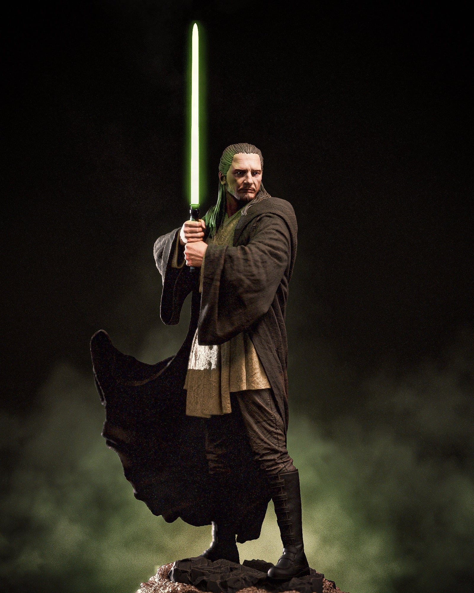 Qui-Gon Jinn (Star Wars) resin figure by CA 3D Studios — studio render 1