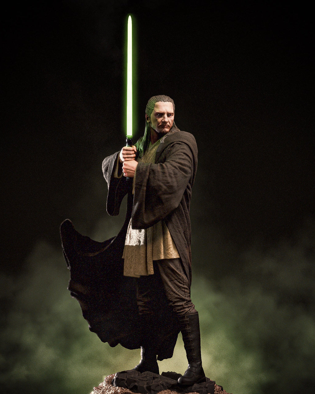Qui-Gon Jinn (Star Wars) resin figure by CA 3D Studios — studio render 1