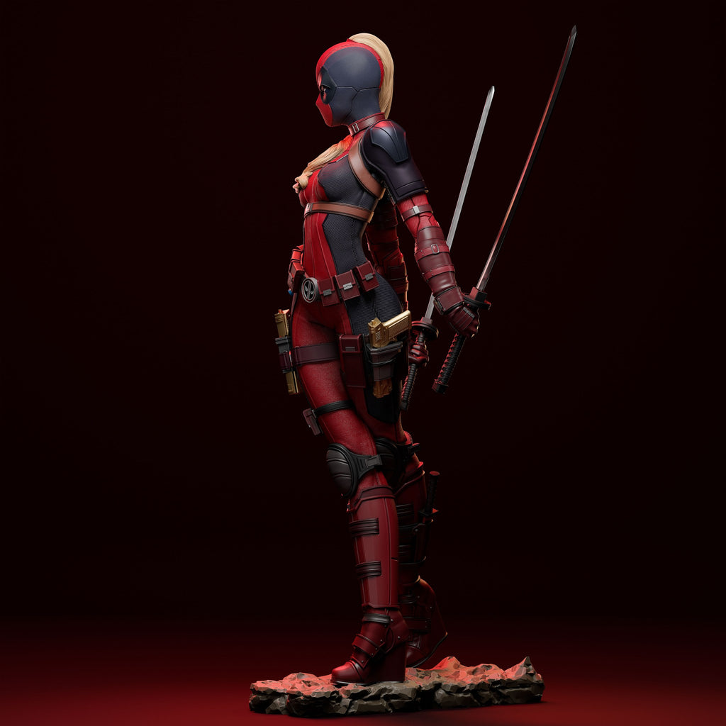 Lady Deadpool (Marvel) resin figure by Abe3D — studio render 8