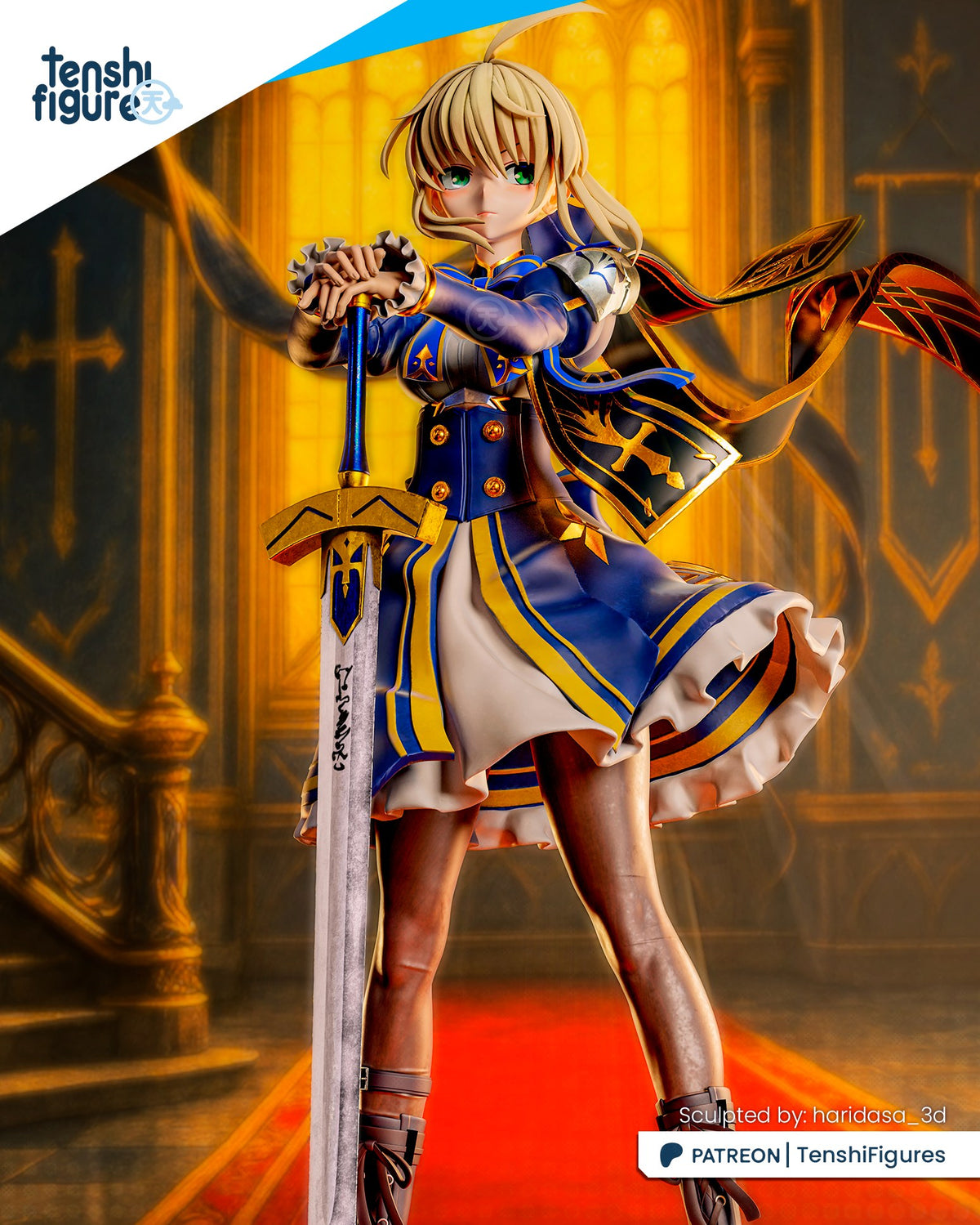 Artoria Pendragon (Fate) resin figure by Tenshi Figures — studio render 5