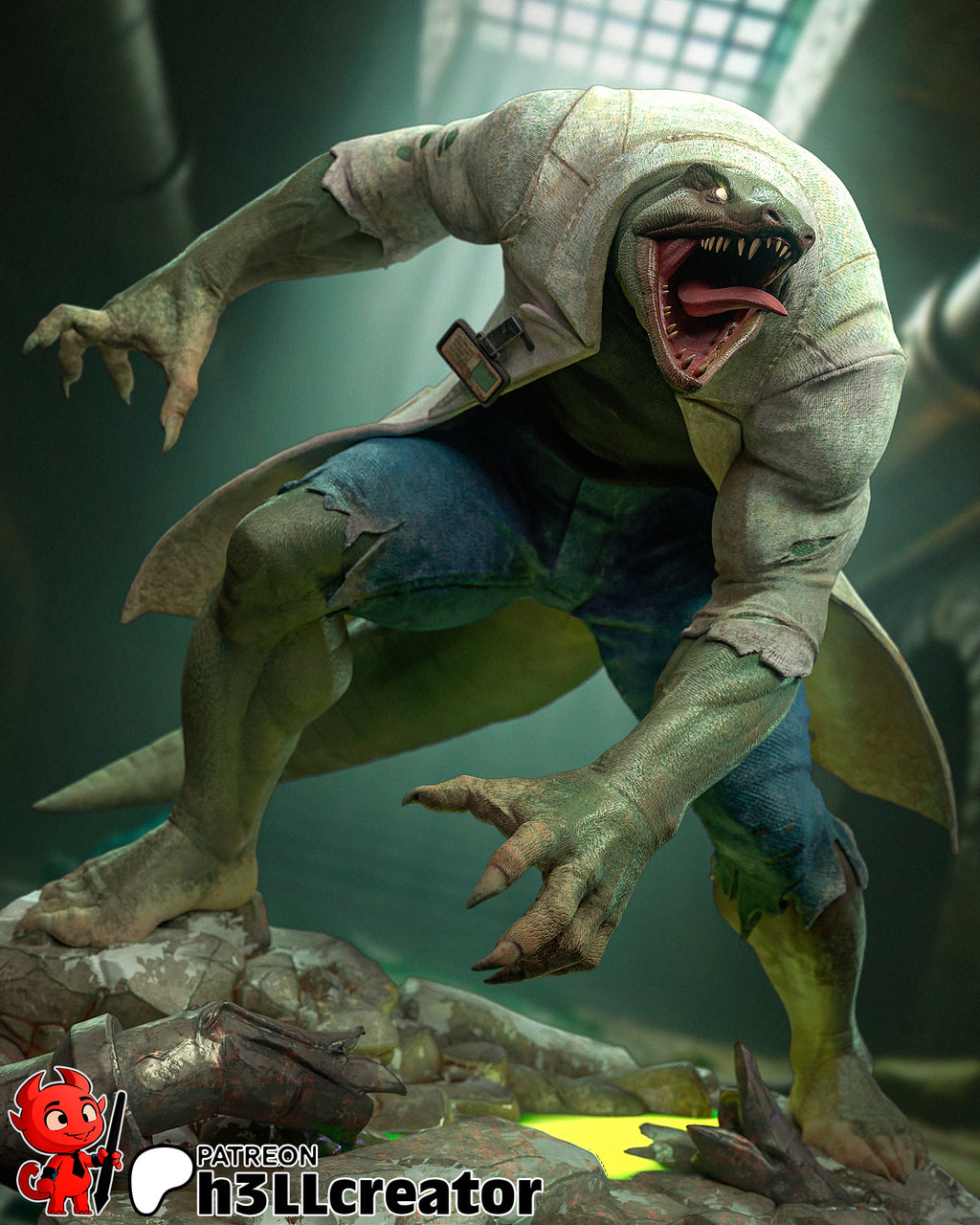 Curt Connors (Marvel) resin figure by h3LLcreator — studio render 1