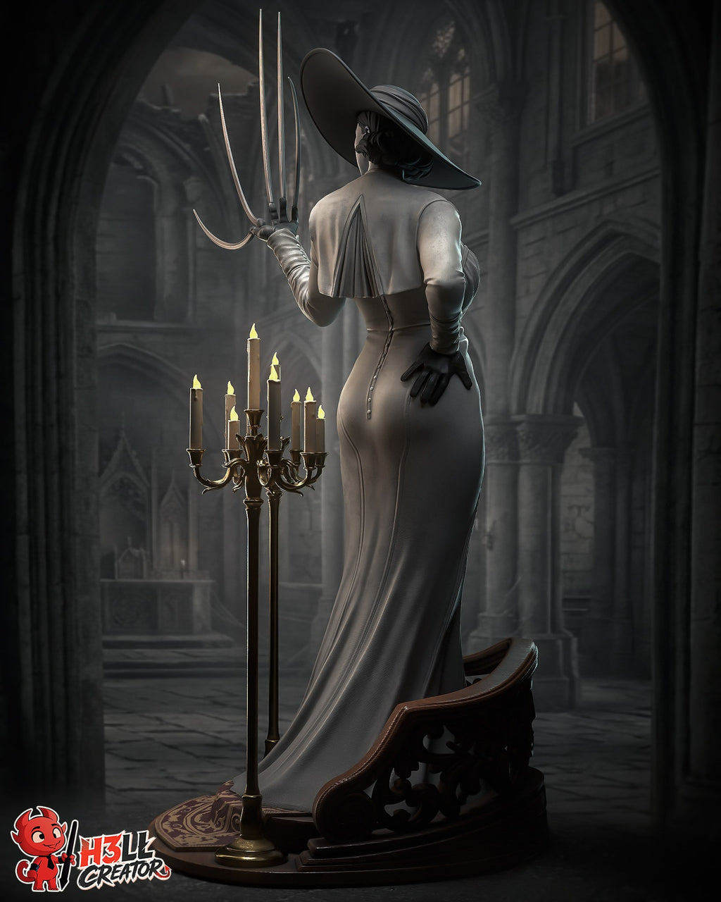Alcina Dimitrescu (Resident Evil) resin figure by h3LLcreator — studio render 8