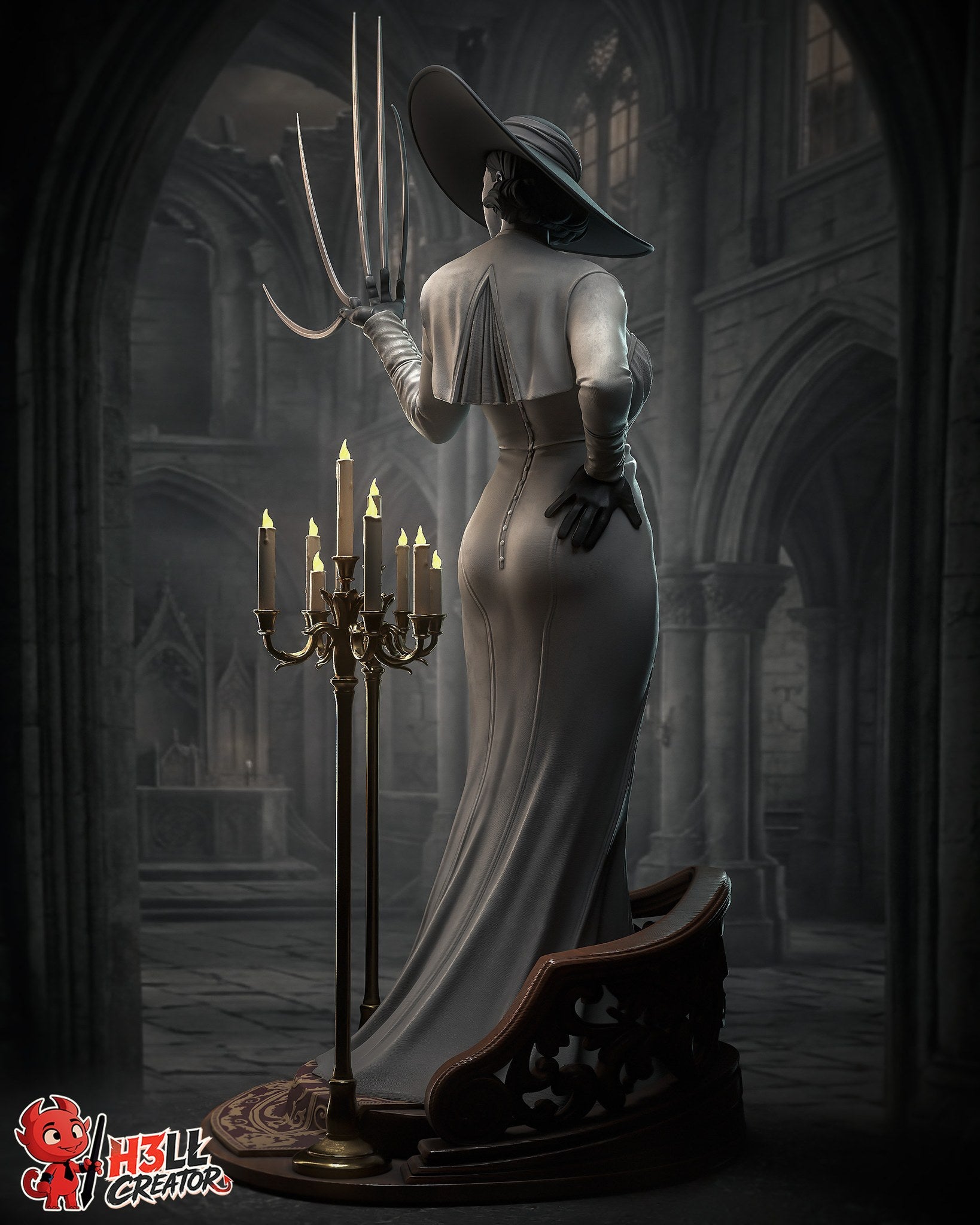 Alcina Dimitrescu (Resident Evil) resin figure by h3LLcreator — studio render 8