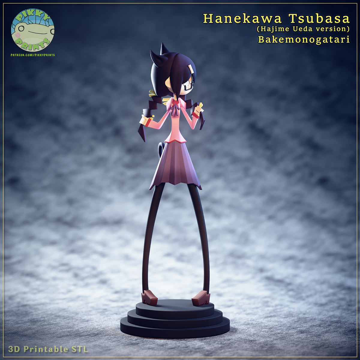 Hanekawa Tsubasa (Monogatari) resin figure by PikkyPrints — studio render 2