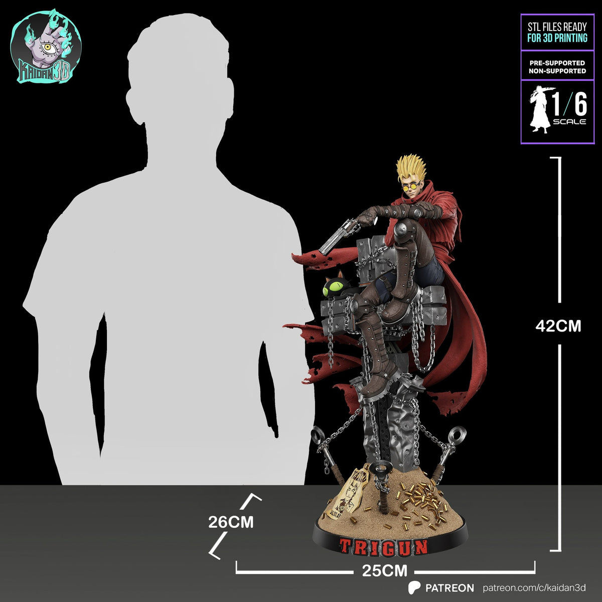 Vash the Stampede (Trigun) resin figure by Kaidan 3D — studio render 8