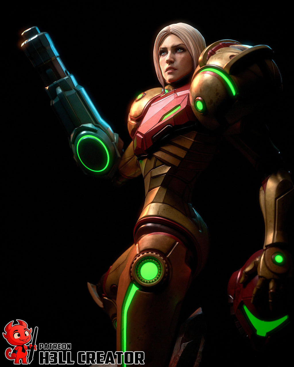 Samus Aran (Metroid) resin figure by h3LLcreator — studio render 6