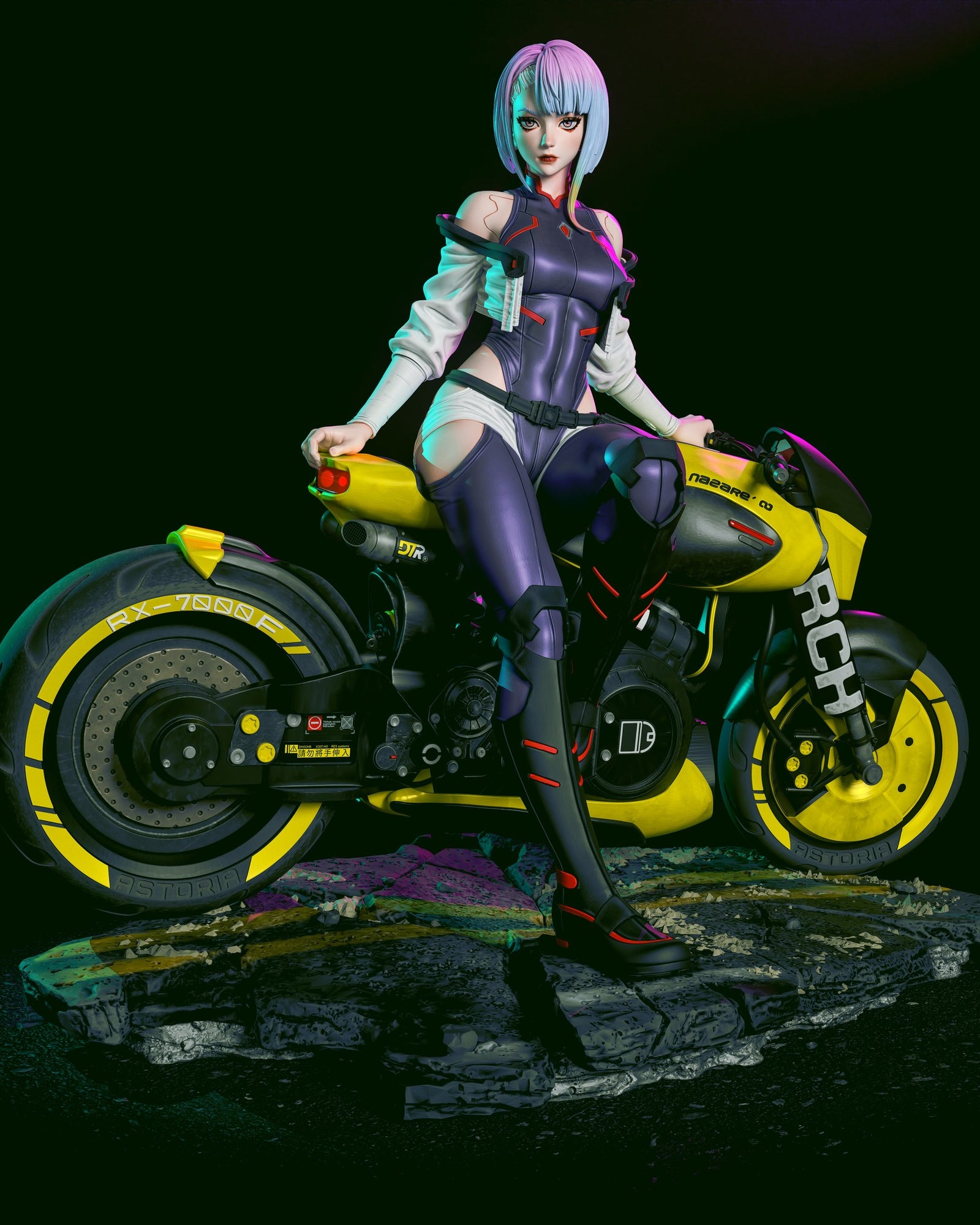 Lucy Kushinada Cyberpunk Edgerunners resin figure by CA 3D Studios — studio preview 2