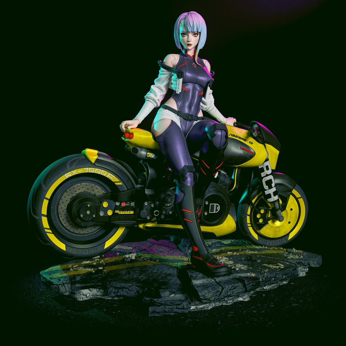 Lucy Kushinada Cyberpunk Edgerunners resin figure by CA 3D Studios — studio preview 2
