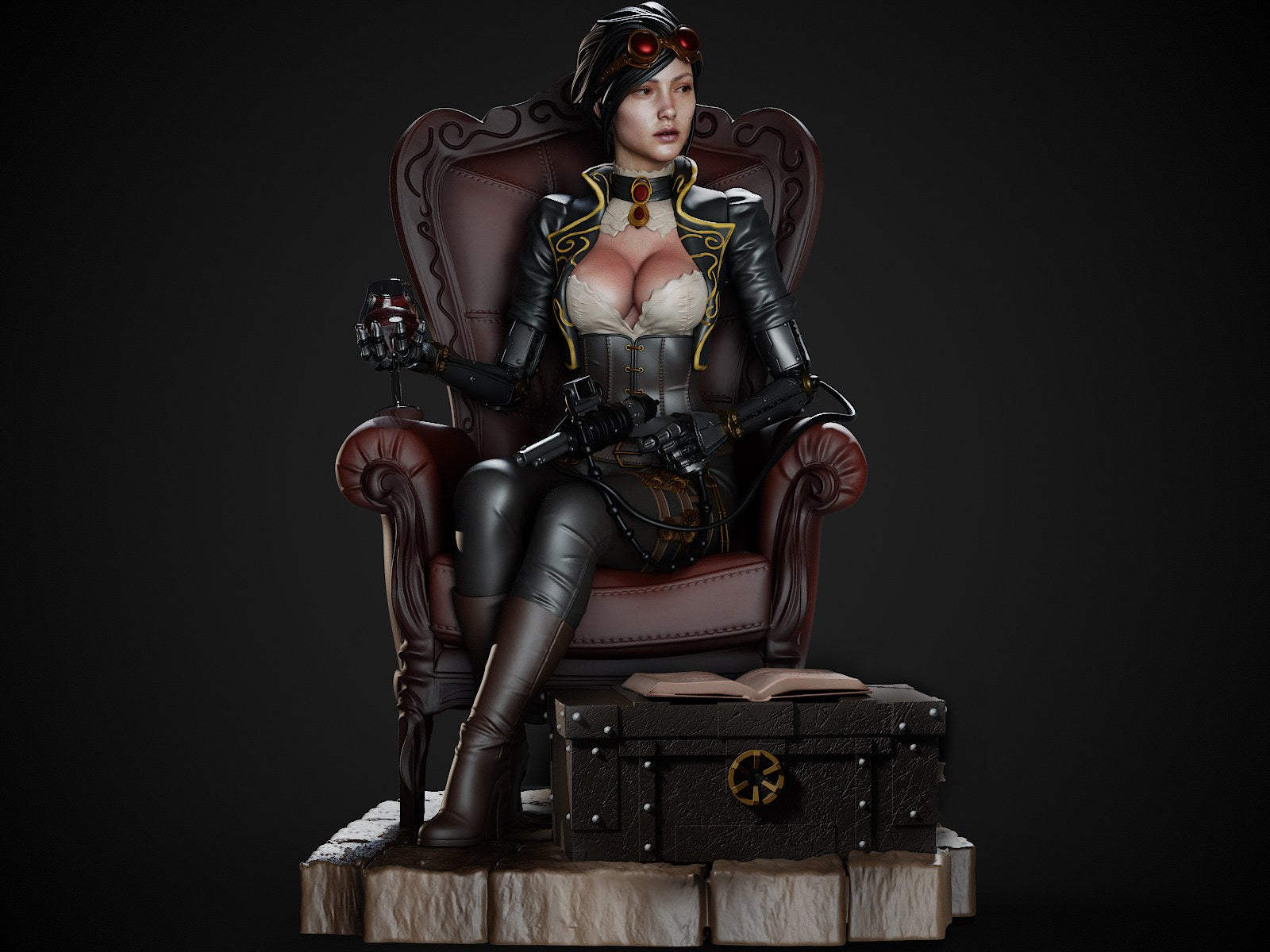 Lady Mechanika resin figure by CA 3D Studios — studio preview 2