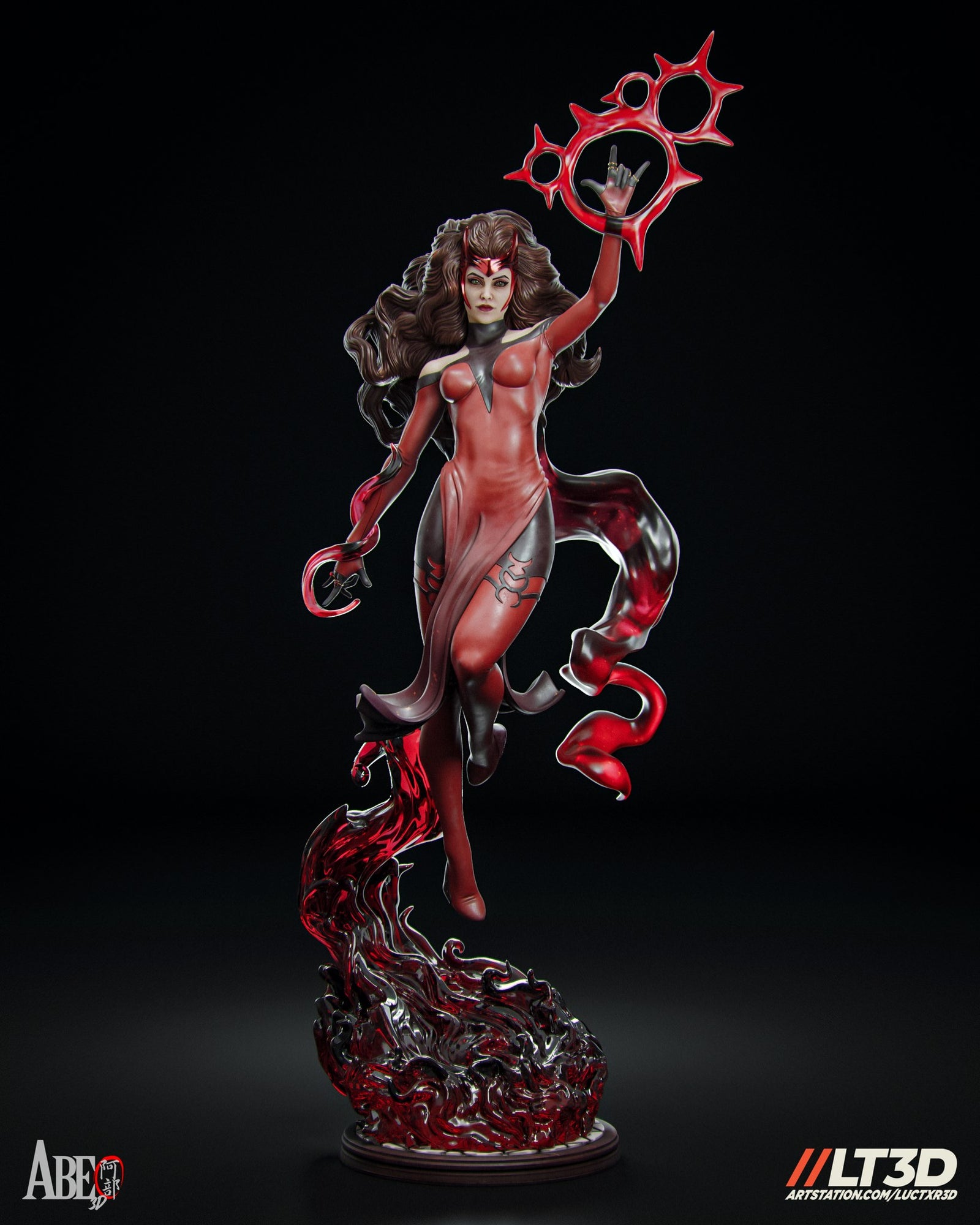 Scarlet Witch (Marvel) resin figure by Abe3D — studio render 1