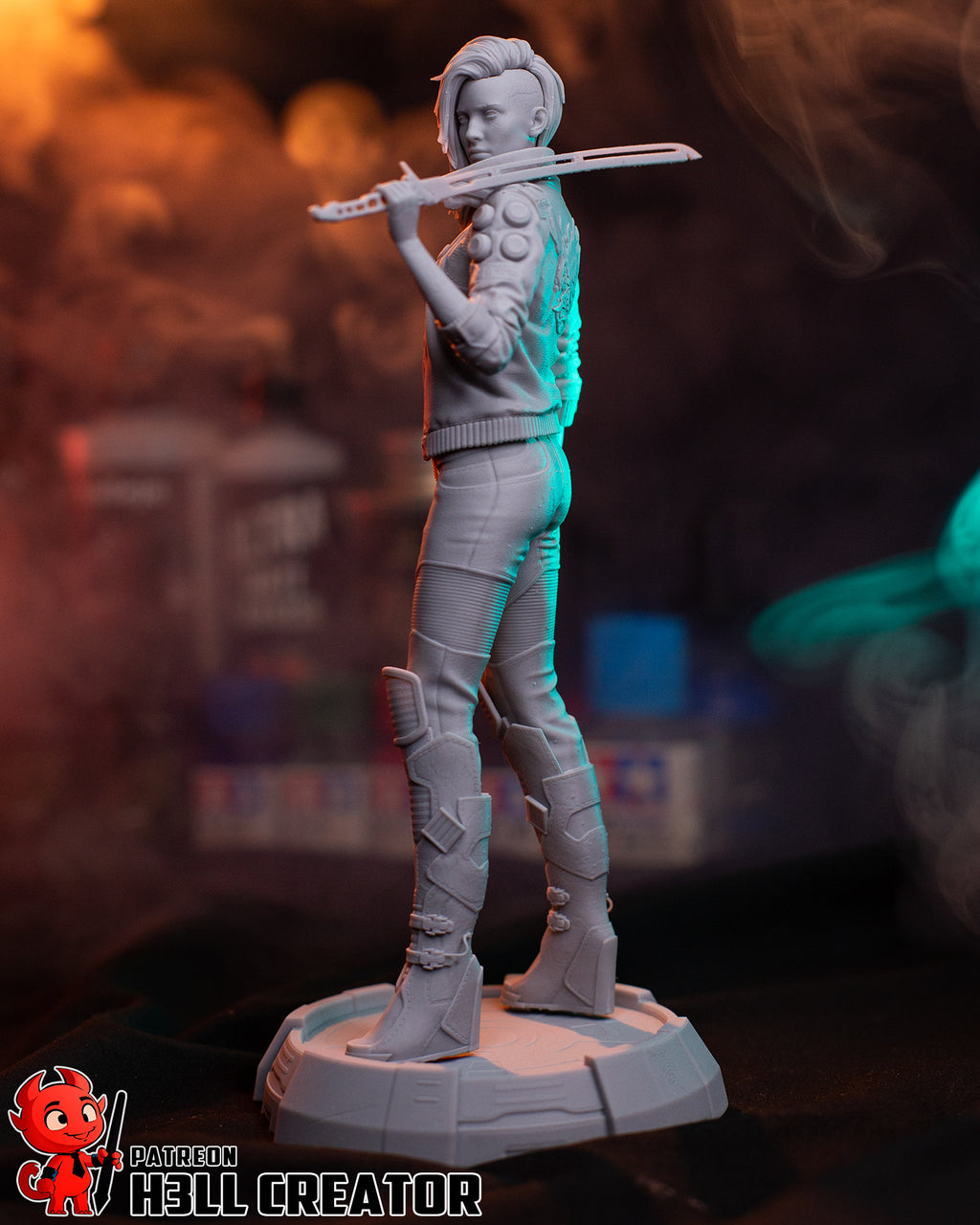 Female V (Cyberpunk 2077) resin figure by h3LLcreator — studio render 12