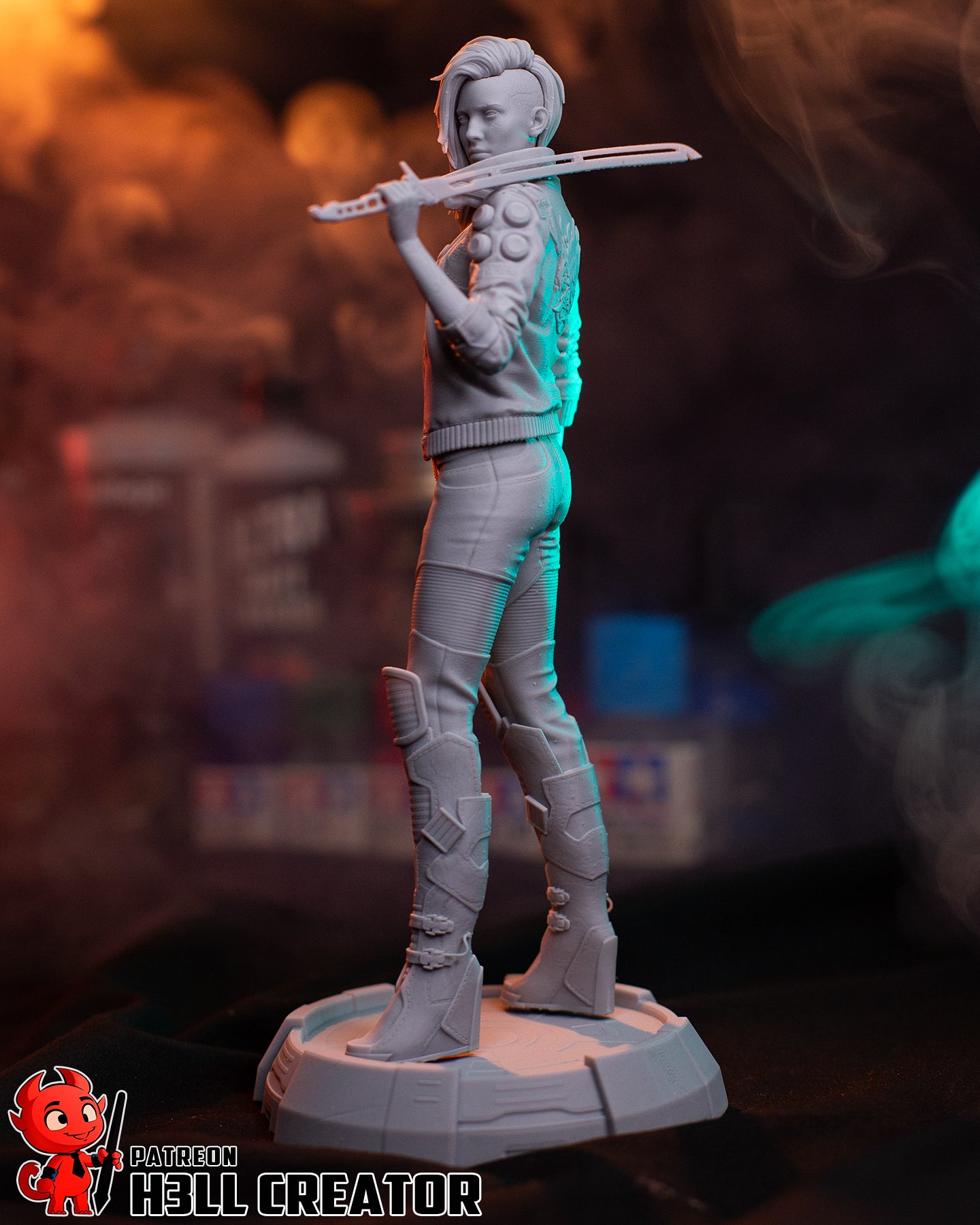Female V (Cyberpunk 2077) resin figure by h3LLcreator — studio render 12